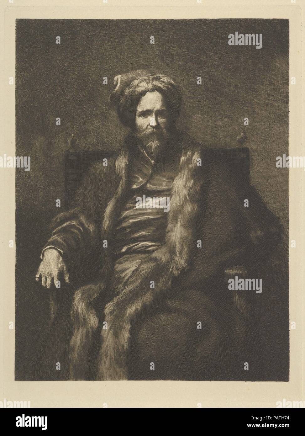 Martin Ryckaert, aus 'Portfolio'. Artist: Nach Anthony van Dyck (Flandern, Antwerpen 1599-1641 London); Henry Macbeth-Raeburn (Britisch, Newbury, Berkshire 1860-1947 Great Yarmouth). Abmessungen: Platte: 9 15/16 x 7 7/16 in. (25,2 × 18,9 cm) Blatt: 14 1/4 x 10 1/4 in. (36,2 × 25,9 cm). Sitter: Martin Ryckaert (Flandern, Antwerpen Antwerpen 1587-1631). Datum: Februar 1890. Museum: Metropolitan Museum of Art, New York, USA. Stockfoto Martin Ryckaert, aus 'Portfolio'. Artist: Nach Anthony van Dyck (Flandern, Antwerpen 1599-1641 London); Henry Macbeth-Raeburn (Britisch, Newbury, Berkshire 1860-1947 Great Yarmouth). Abmessungen: Platte: 9 15/16 x 7 7/16 in. (25,2 × 18,9 cm) Blatt: 14 1/4 x 10 1/4 in. (36,2 × 25,9 cm). Sitter: Martin Ryckaert (Flandern, Antwerpen Antwerpen 1587-1631). Datum: Februar 1890. Museum: Metropolitan Museum of Art, New York, USA. Stockfoto
