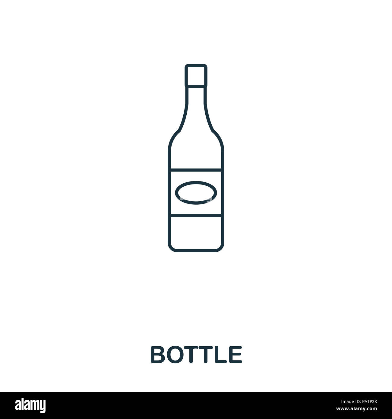 Flasche Symbol. Outline style Icon Design. UI. Abbildung: Flasche Wein  Symbol. Piktogramm isoliert auf Weiss. Bereit in den Bereichen Web Design,  Apps nutzen,-Softw Stockfotografie - Alamy