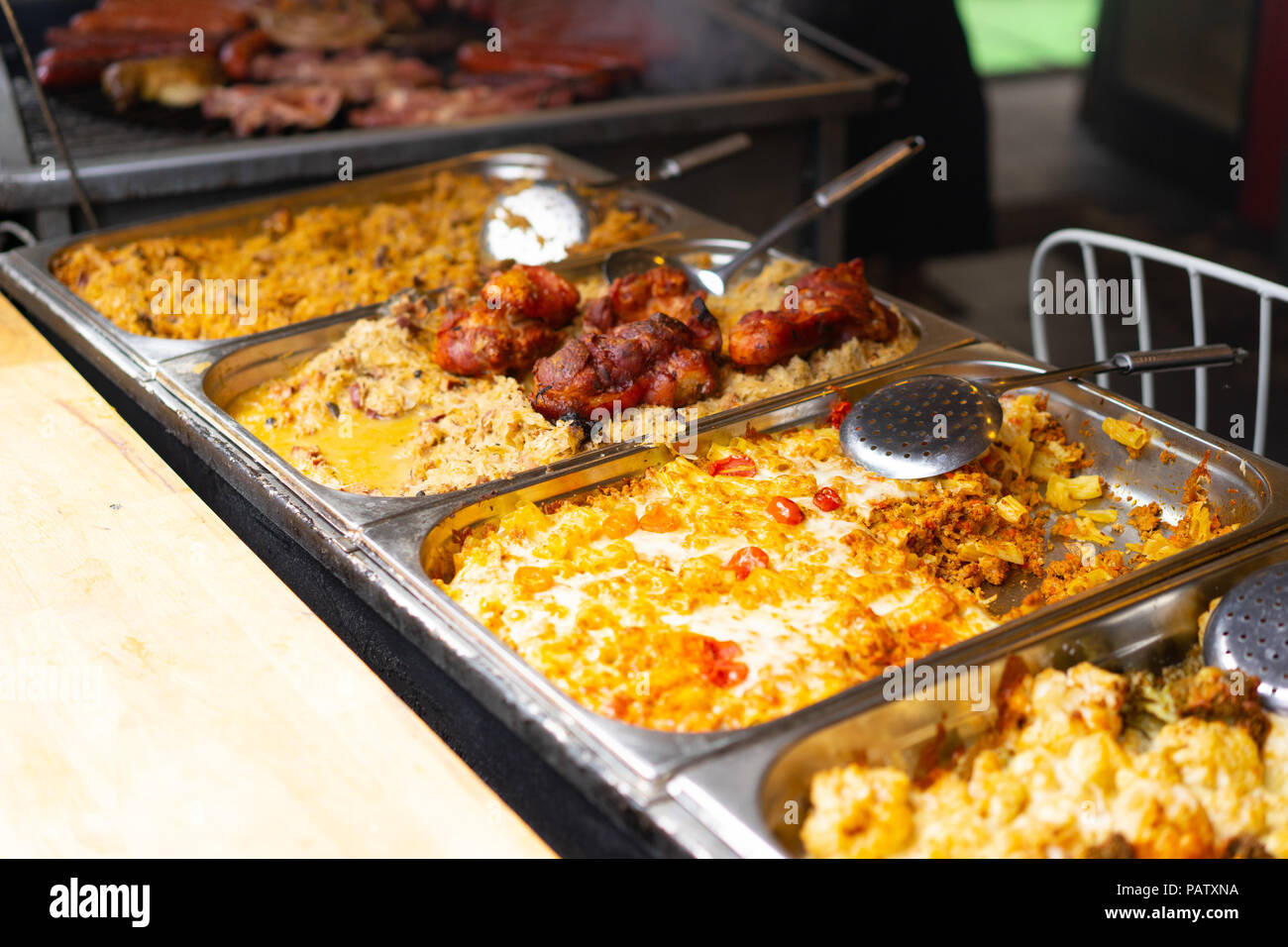 Eine Mischung aus polnisches Essen in Schalen, Polen, Europa. Stockfoto