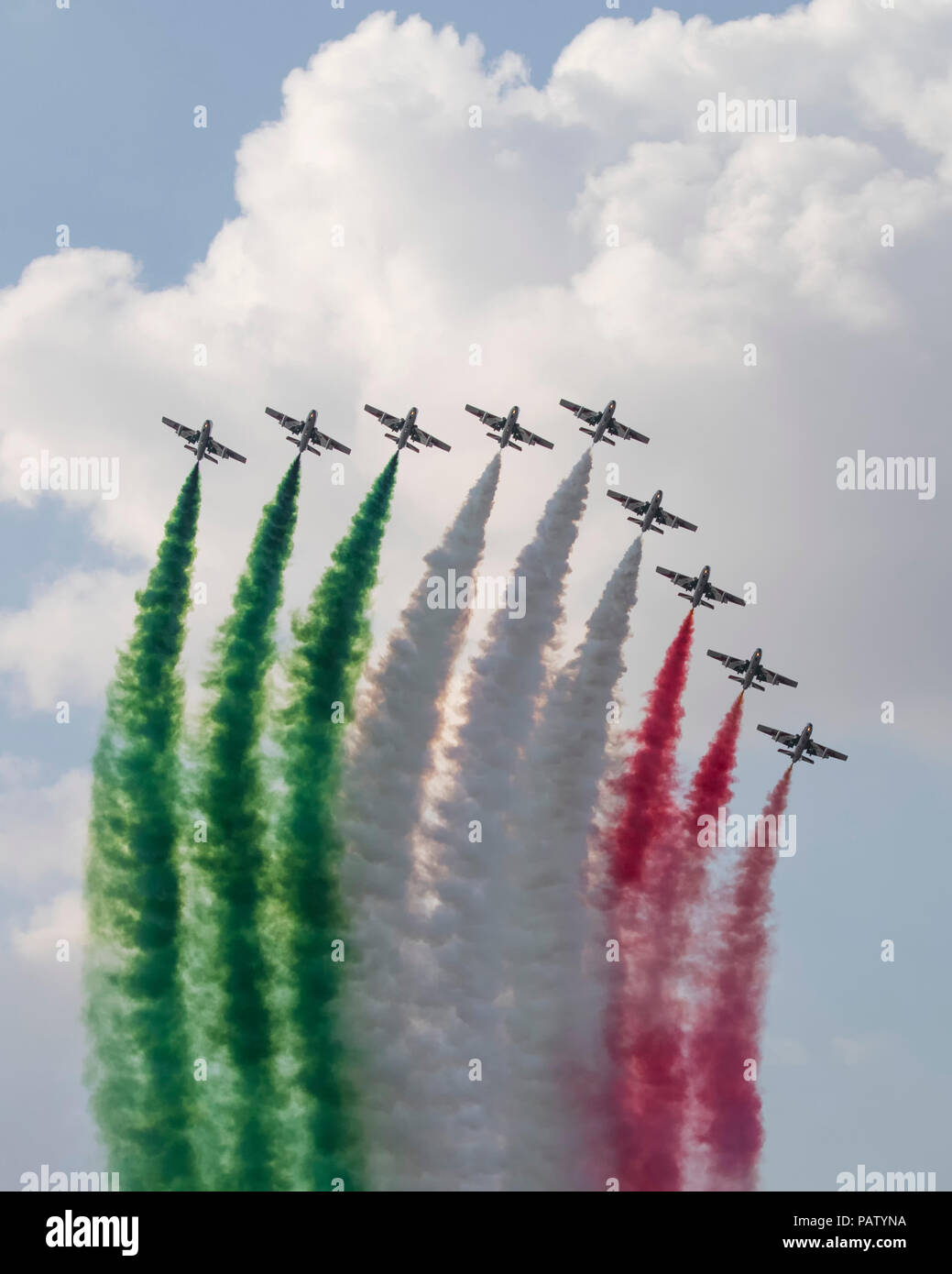 Die Frecce Tricolori italienische Luftwaffe display Team an der Royal International Air Tattoo 2018 Stockfoto