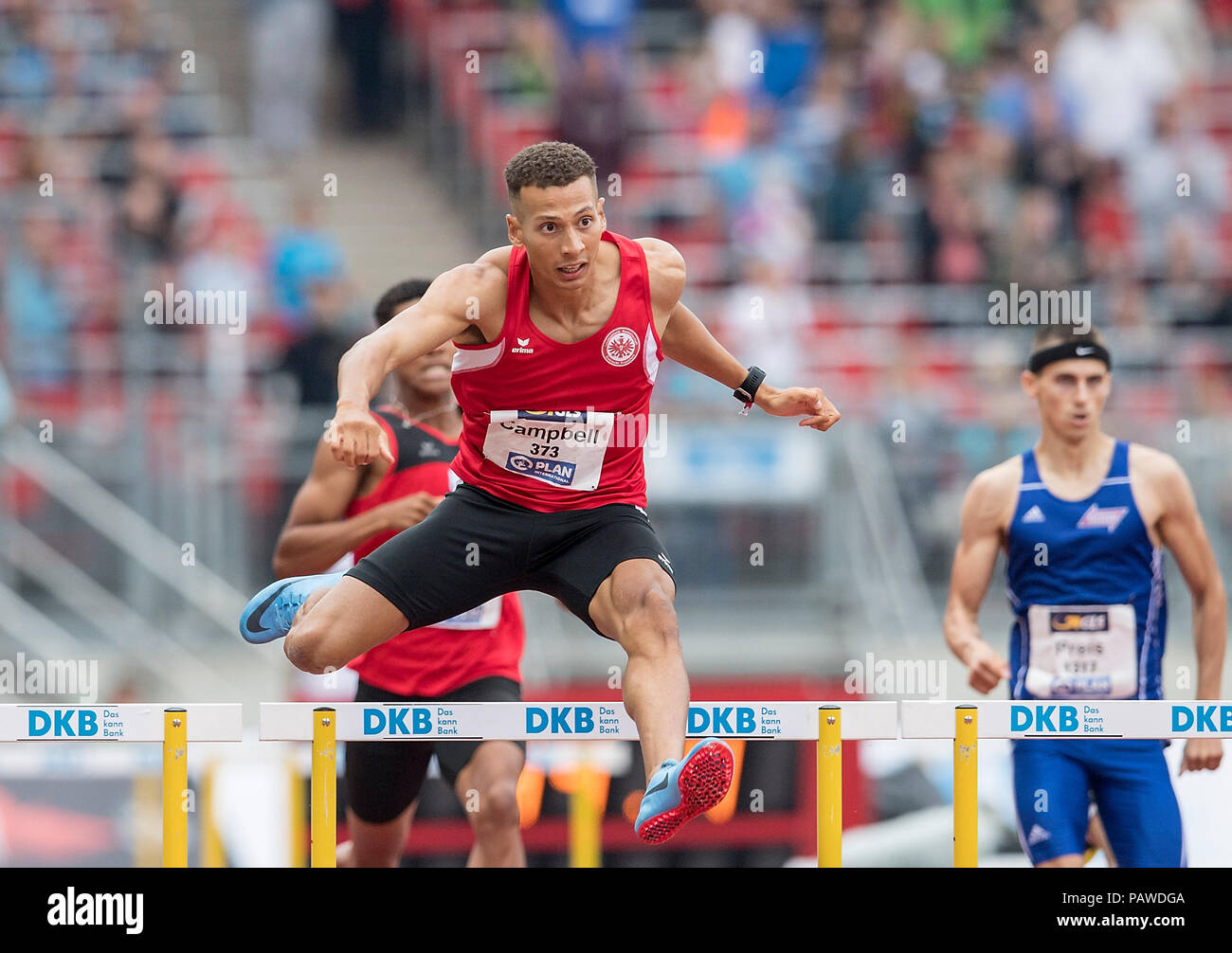 Nurnberg Deutschland 22 Juli 2018 Sieger Luke Campbell Platz 1 Lg Eintracht Frankfurt Aktion Abschliessenden 400m Huerden Die Manner Am 22 07 2018 Deutsche Leichtathletik Meisterschaften 2018 Vom 20 07 22 07 2018 In Nurnberg Deutschland