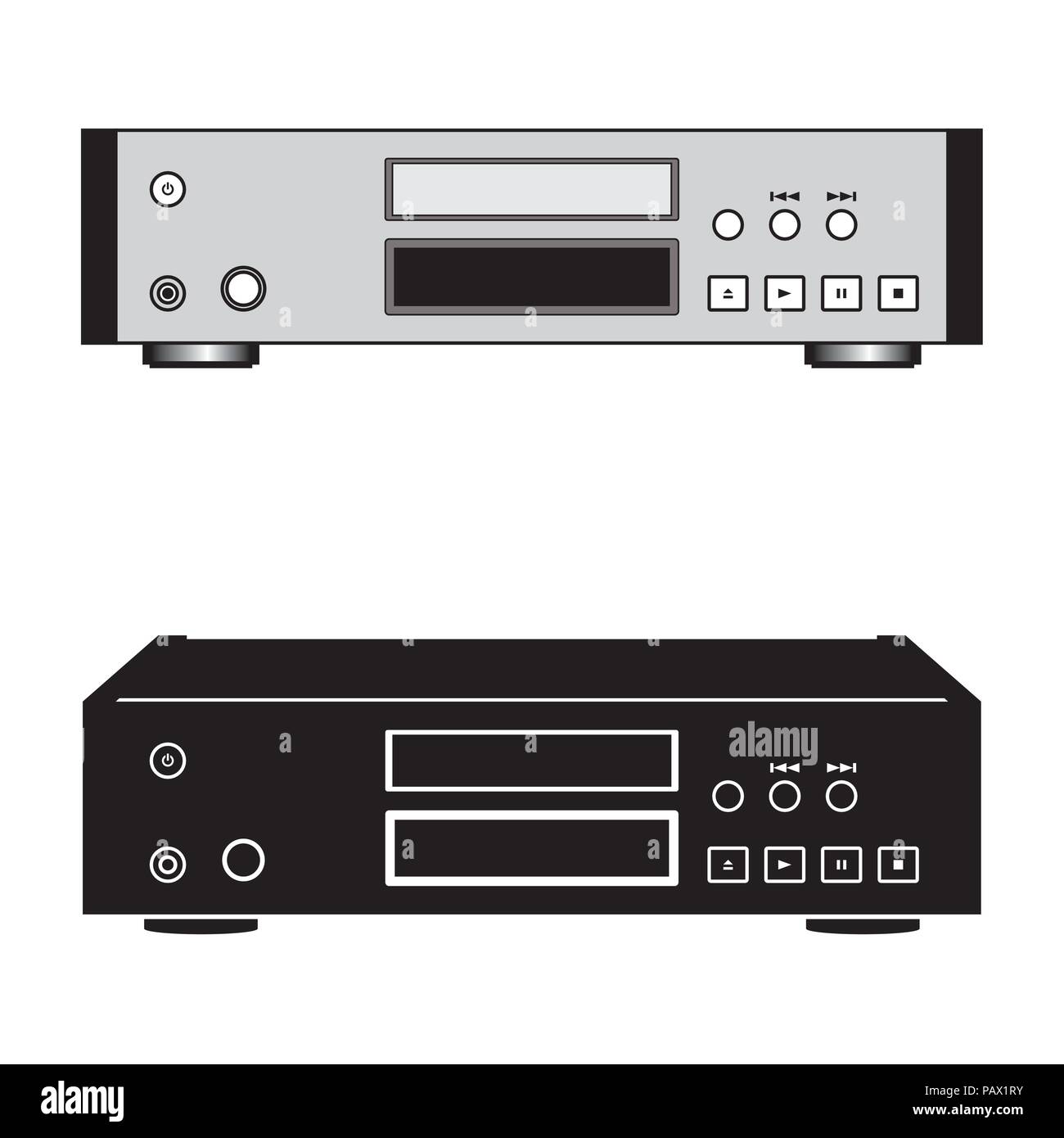 Sound Equipment für den Genuss von Musik. CD-Player. Vector Illustration Stock Vektor