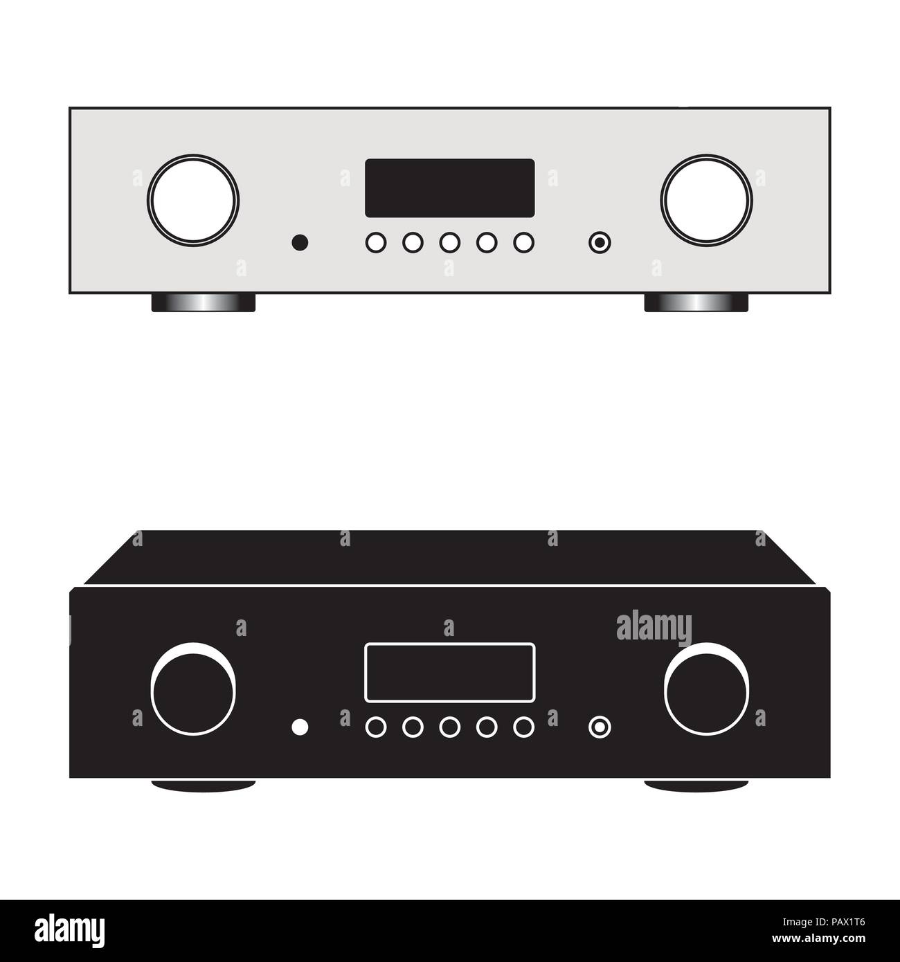 Audio Equipment für die Musik erleben. integrierten Verstärker. Vector Illustration Stock Vektor