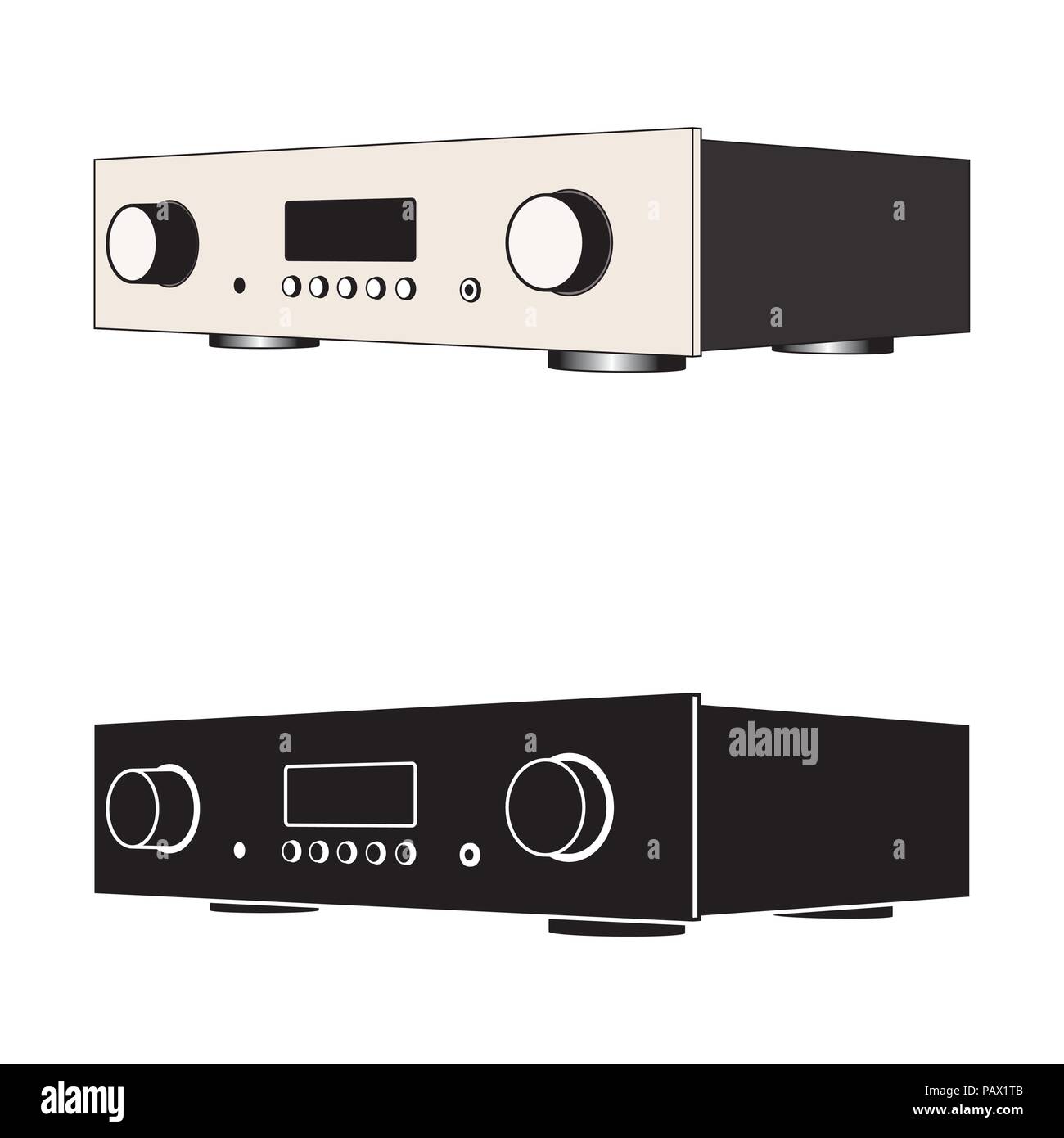 Audio Equipment für die Musik erleben. integrierten Verstärker. Perspektive Vektor Stock Vektor