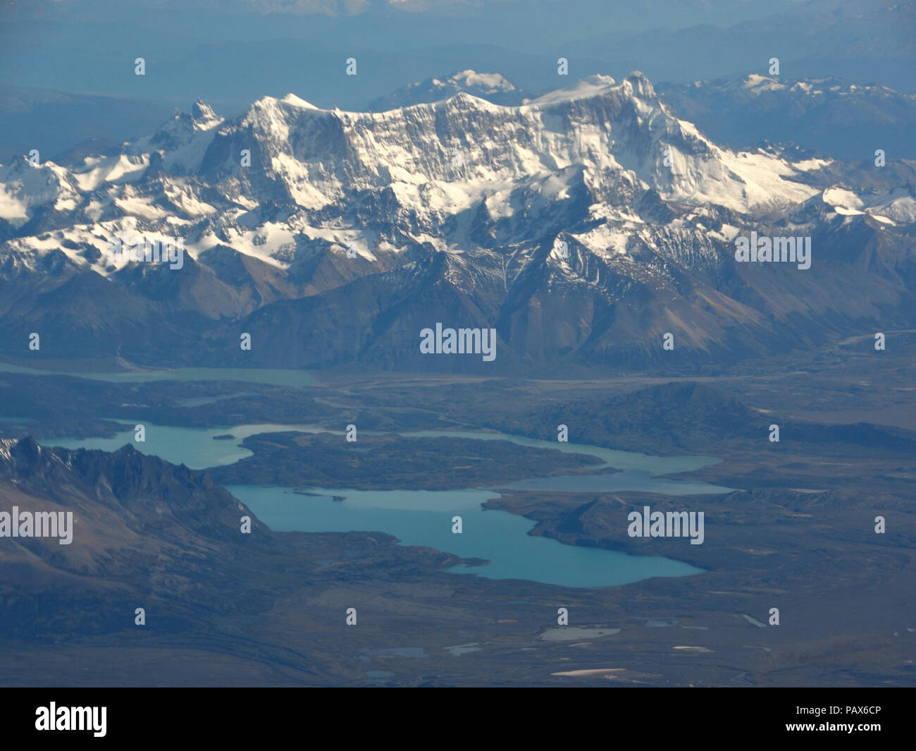 Luftaufnahme des Cerro San Lorenzo, 2. höchsten Gipfel von Patagonien, zwischen Argentinien und Chile Stockfoto