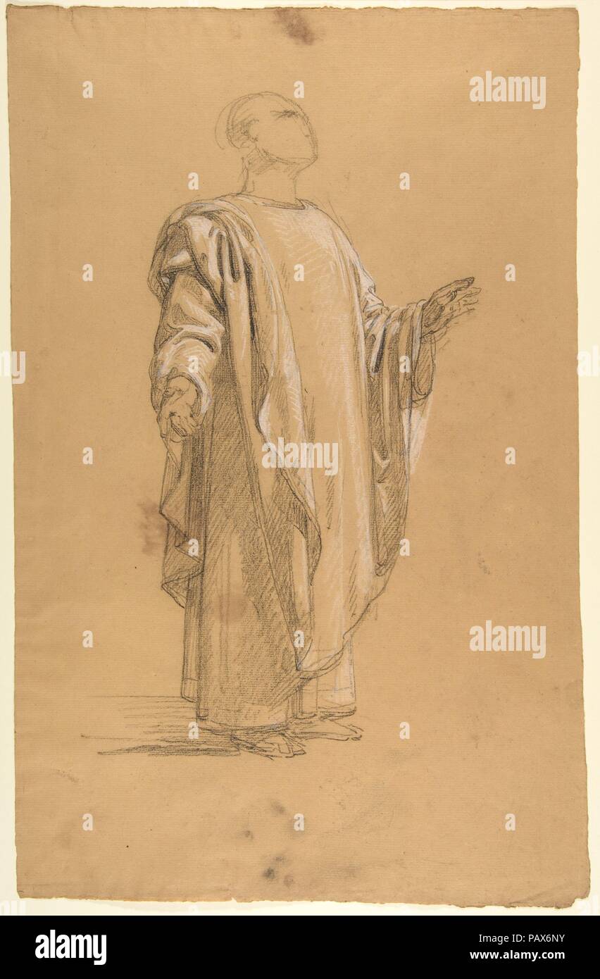 Saint Remi (untere Register; Studie für die Wandmalereien in der Kapelle Saint Remi, Sainte-Clotilde, Paris, 1858). Artist: Isidore Pils (Französisch, Paris 1813/15-1875 Douarnenez). Abmessungen: 18 9/16 x11 13/16-in. (47,3 x 29,9 cm). Datum: 19. Museum: Metropolitan Museum of Art, New York, USA. Stockfoto