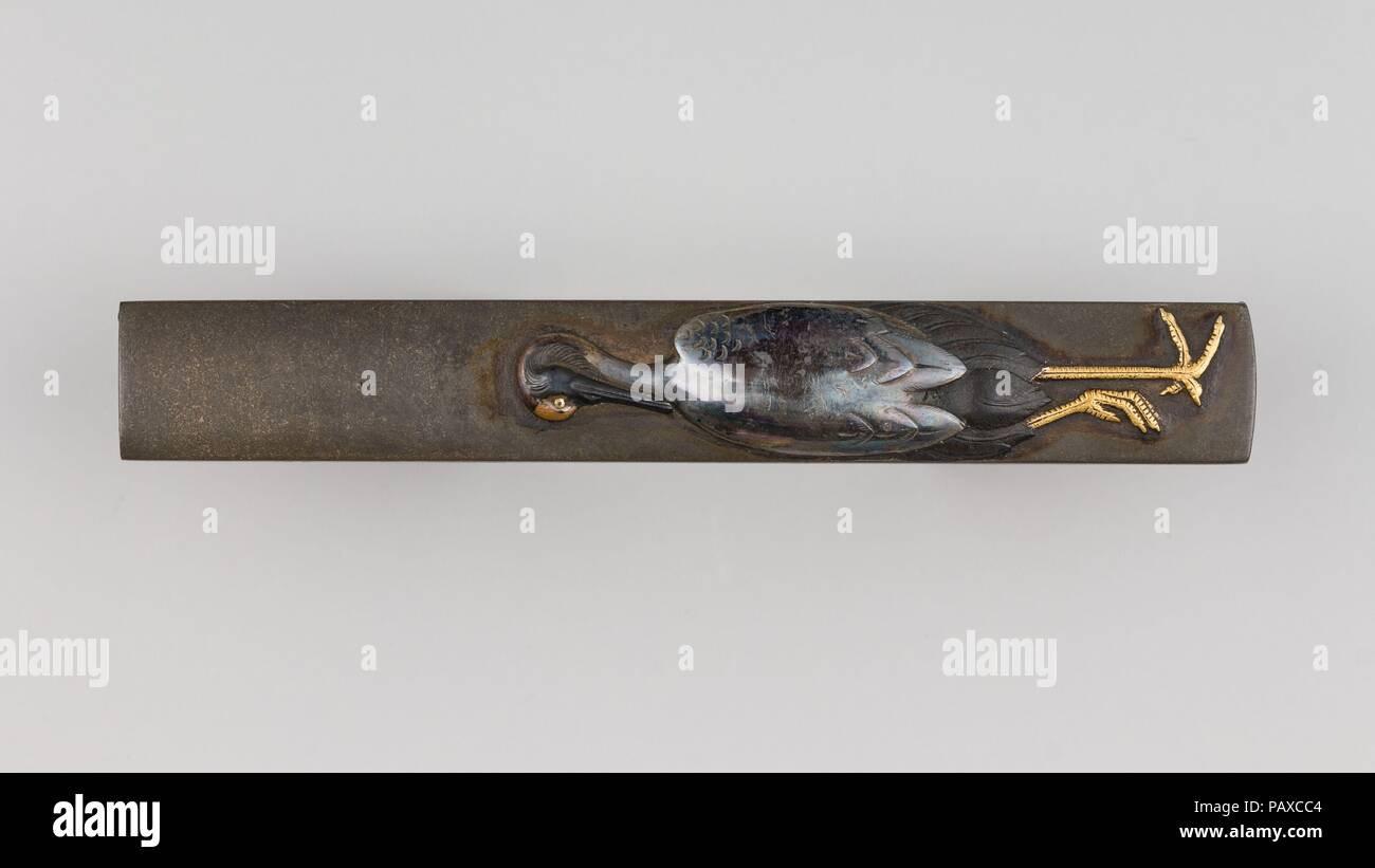 Messer Griff (kozuka). Kultur: Japanisch. Abmessungen: L 3 7/8 in. (9,8 cm); W. 9/16 in. (1,4 cm); Stärke 1/4 in. (0,6 cm); Wt. 1 oz. (28,3 g). Datum: 18. Museum: Metropolitan Museum of Art, New York, USA. Stockfoto