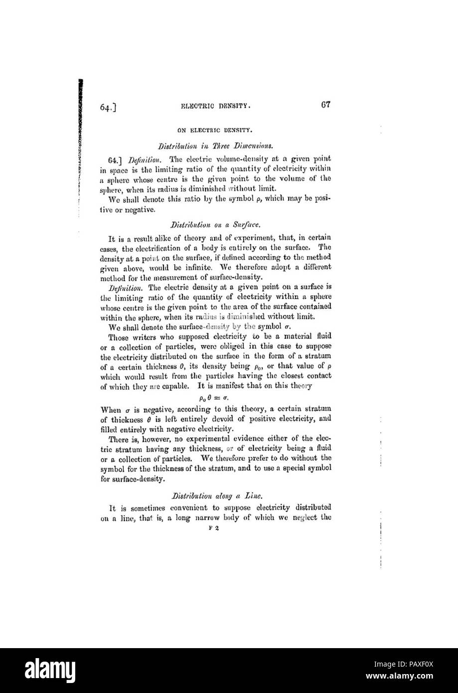 Eine Abhandlung über Elektrizität und Magnetismus Band 1 101. Stockfoto
