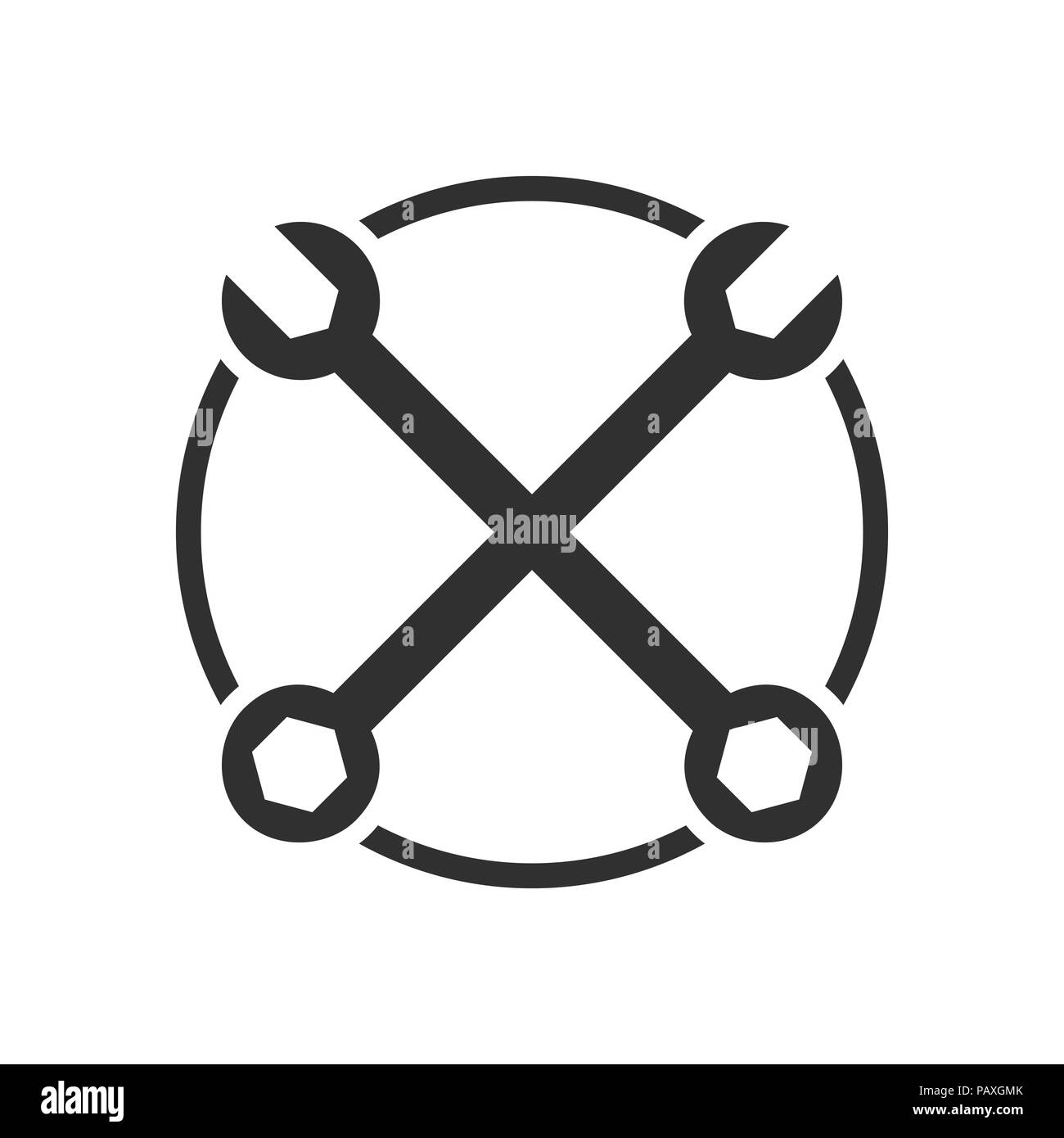 Vintage Garage gekreuzten Schlüssel Vektor Symbol Grafik Logo Design Stock Vektor
