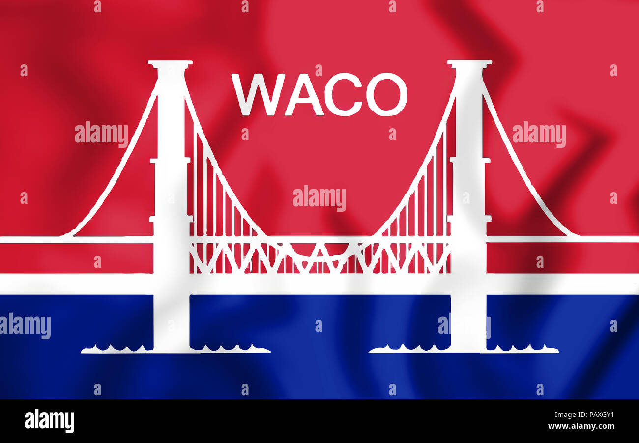3D-Markierung in Waco (Texas), USA. 3D-Darstellung. Stockfoto
