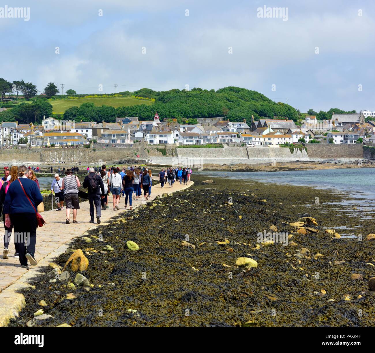 St Michael's Mount Causeway, St Michael's Mount, Karrek Loos yn Koos, Marazion, Cornwall, England, Großbritannien Stockfoto