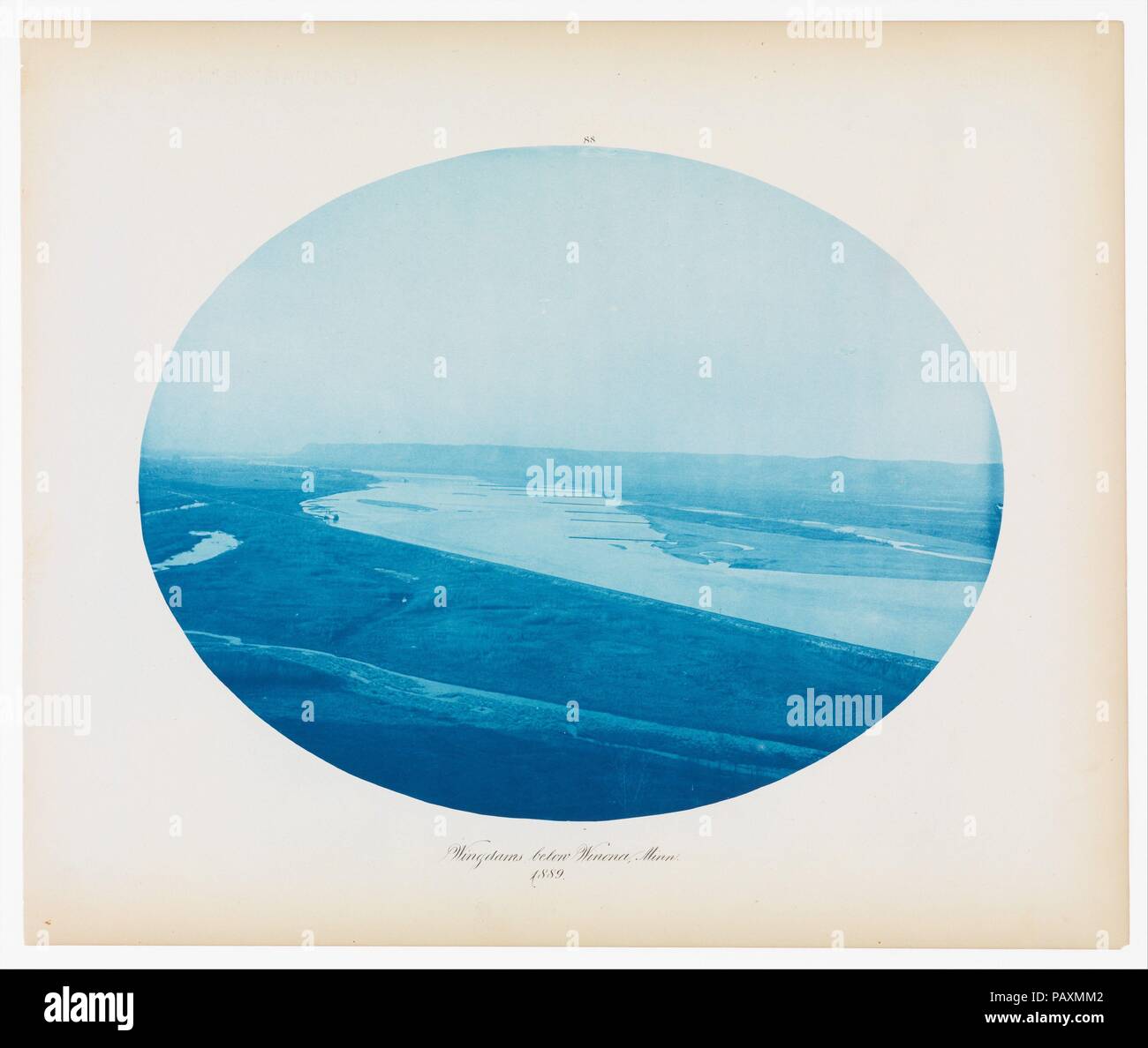 Nr. 88. Unter wingdams Winona, Minnesota. Artist: Henry S. Bosse (American, geboren in Deutschland, 1844-1893). Maße: Blatt: 14 1/2 x 17 1/4 in. (36,8 × 43,7 cm). Datum: 1889. Museum: Metropolitan Museum of Art, New York, USA. Stockfoto