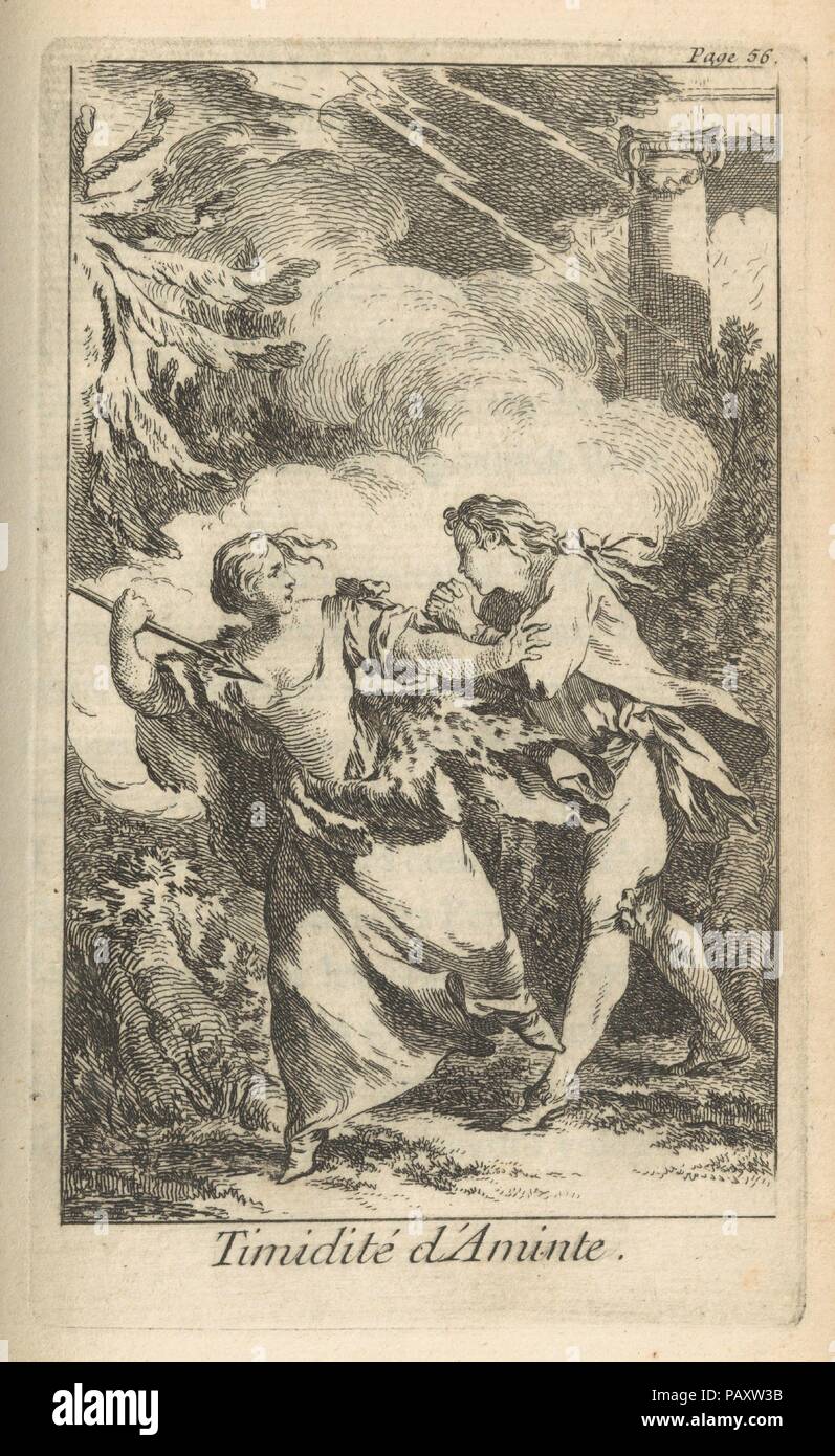 Silvie. Künstler: Charles Nicolas II Cochin (Französisch, Paris 1715-1790 Paris); Nach Jean-Baptiste marie pierre (Französisch, Paris 1714-1789 Paris). Plasmaätzer: Illustrationen von Claude Henri Watelet (Französisch, Paris 1718-1786 Paris). Datum: London 1743. Museum: Metropolitan Museum of Art, New York, USA. Stockfoto