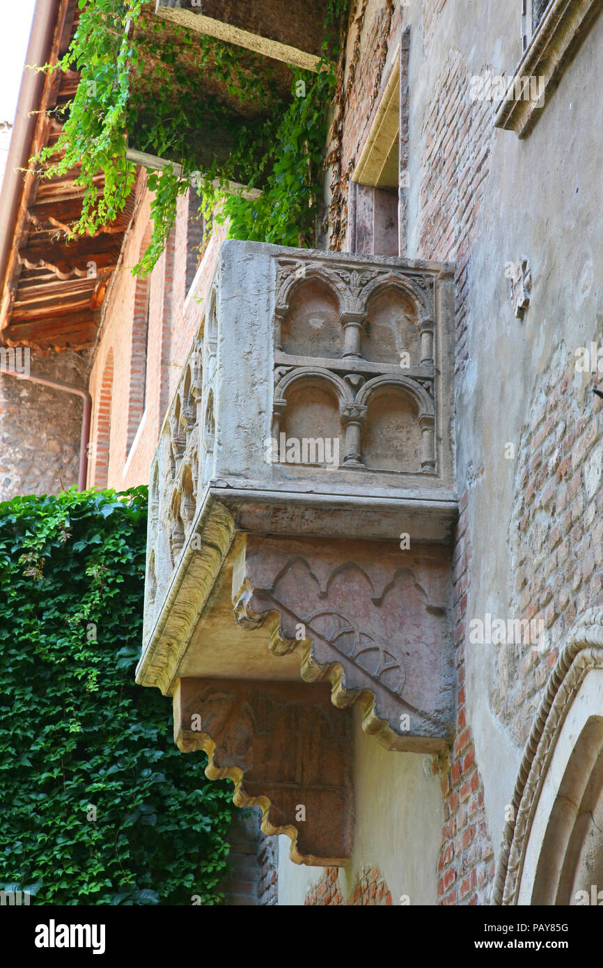 Details Romeo und Julia Balkon in Verona, Italien Stockfoto