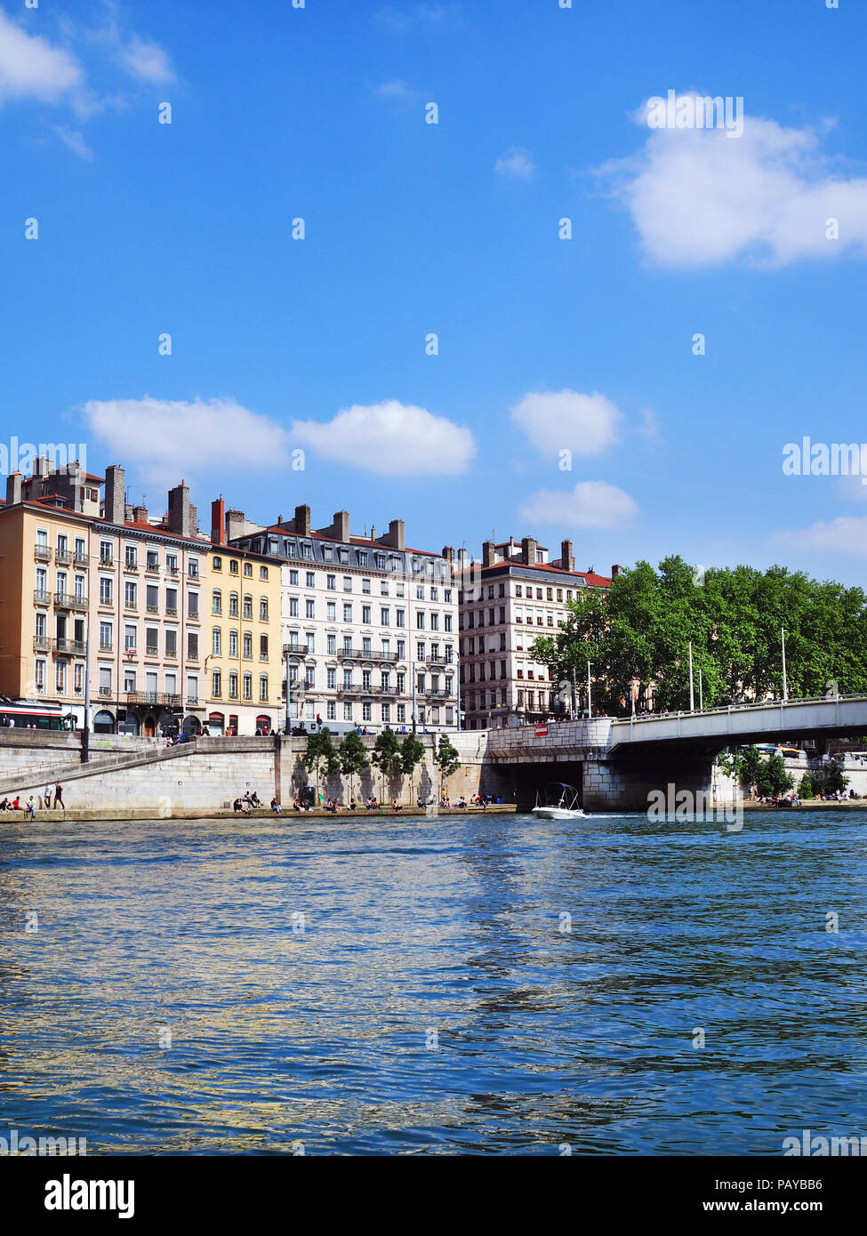 Blick auf Lyon, Fluss Saone, Lyon, Frankreich Stockfoto