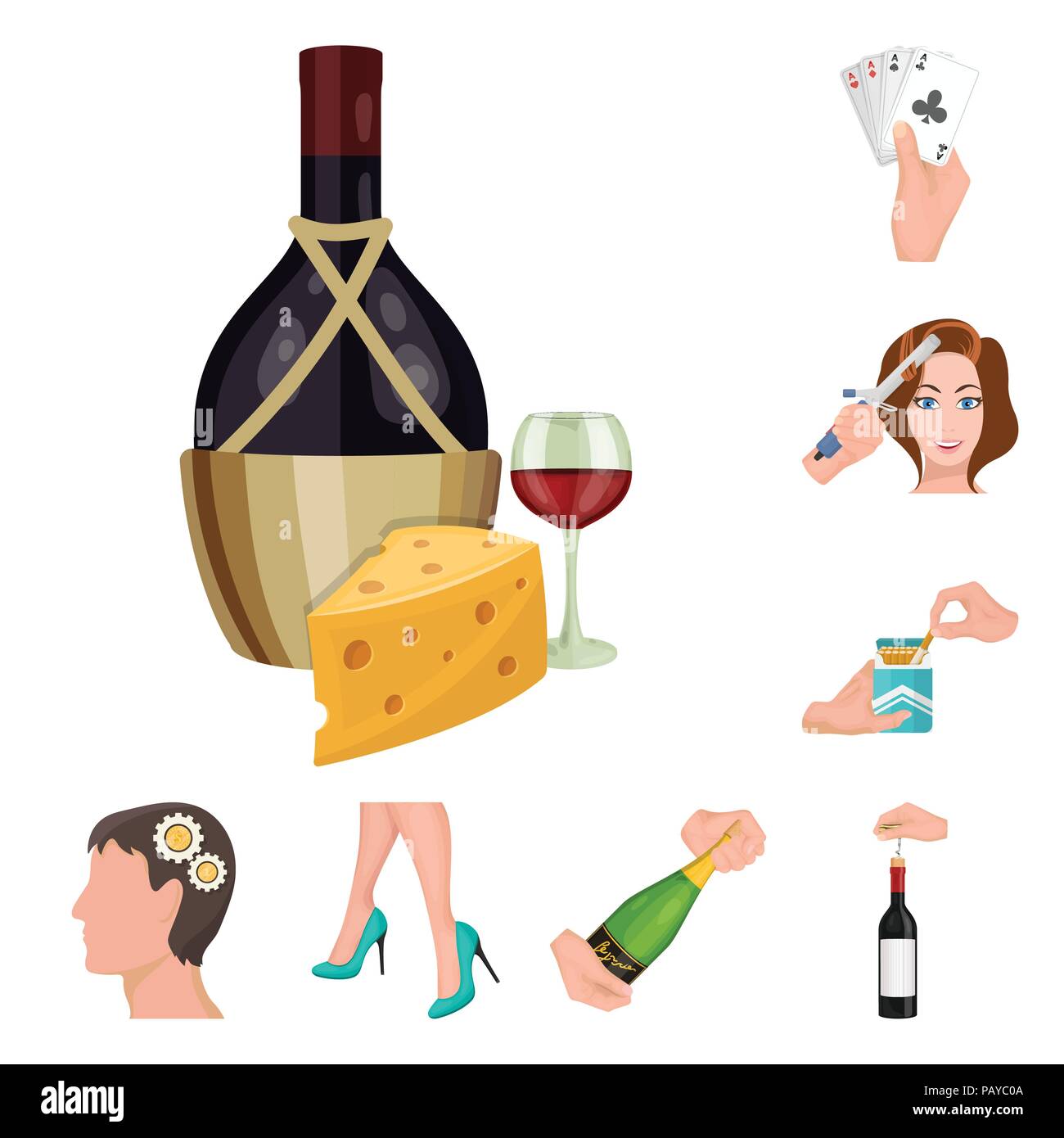 Manipulation durch Hände cartoon Symbole im Set Sammlung für Design. Hand Bewegung vektor Symbol lieferbar Abbildung. Stock Vektor