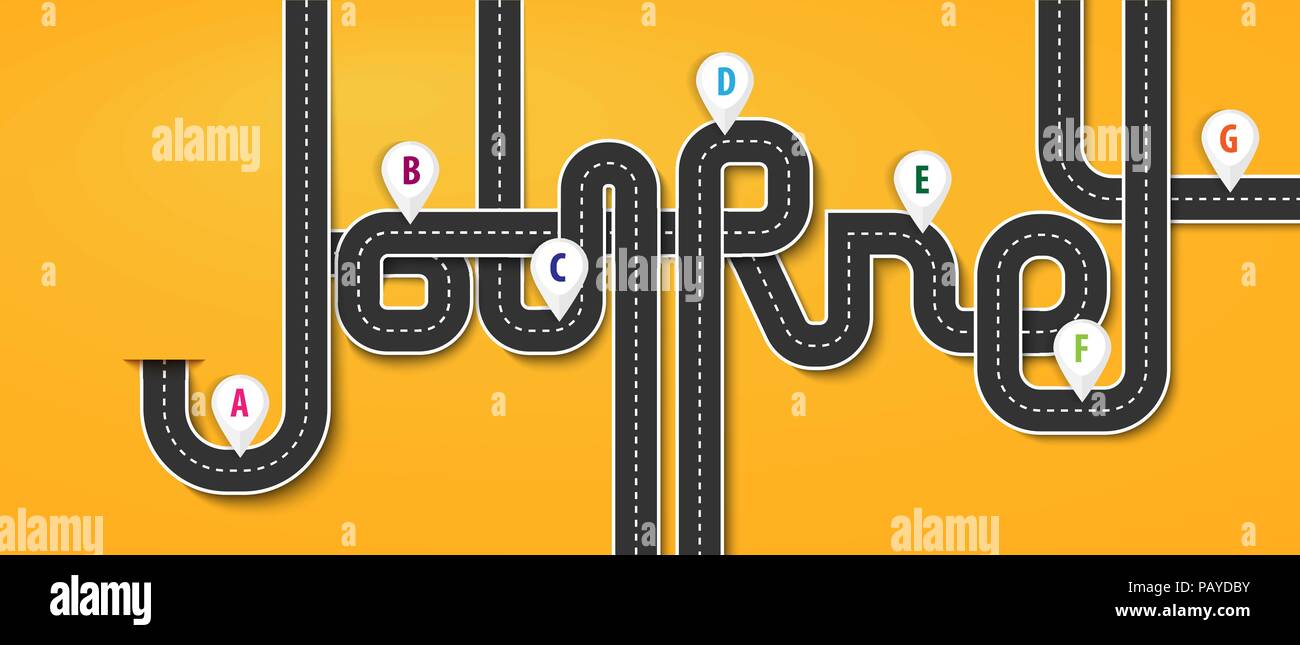 Reise und Reise Route. Business und Reise Infografik Design Template mit Fahnen und Platz für Ihre Daten. Vector EPS 10. Stock Vektor