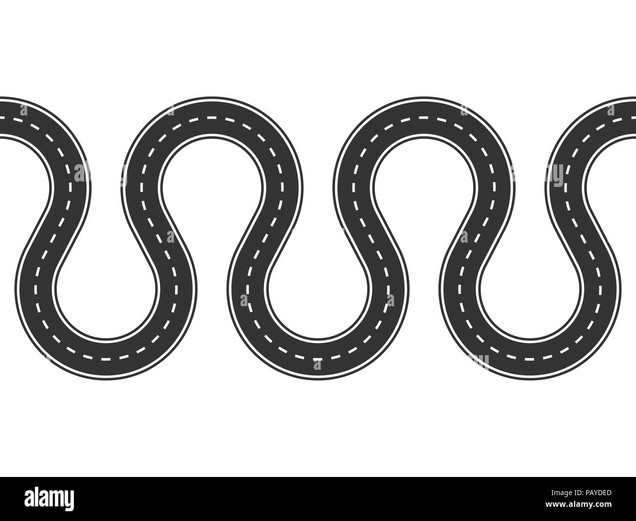 Nahtlose kurvenreiche Straße isoliert auf einem weißen Hintergrund. Business und Reise Infografik Design Vorlage mit Platz für Ihre Daten. Vector EPS 10. Stock Vektor