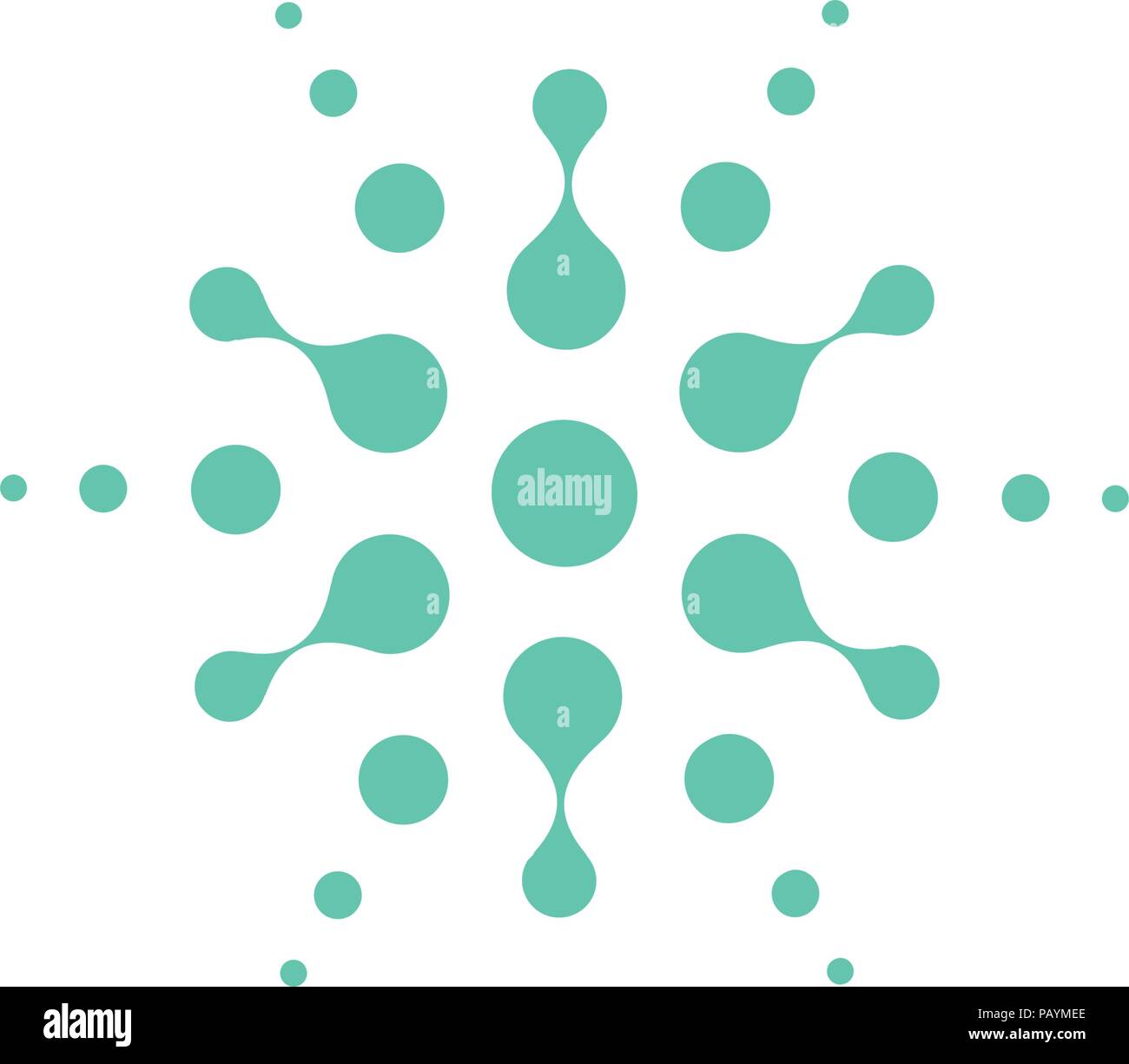 Türkis abstrakte runde Form aus Kreisen, universal logo Vorlage. Isolierte Symbol, Vector Illustration auf weißem Hintergrund. Stock Vektor