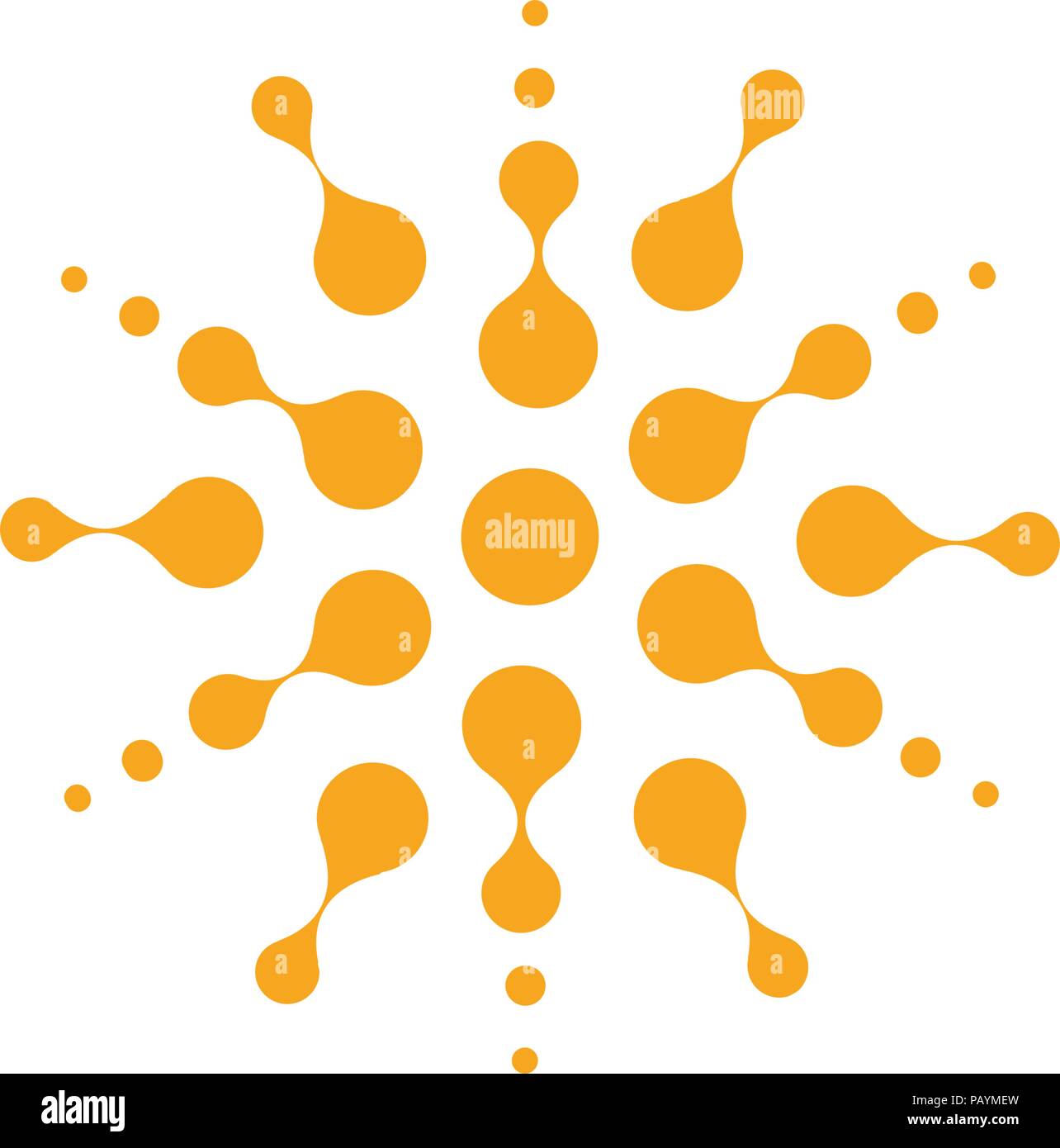 Orange abstrakt, runde Form aus Kreisen, universal logo Vorlage. Isolierte Symbol, Vector Illustration auf weißem Hintergrund. Stock Vektor