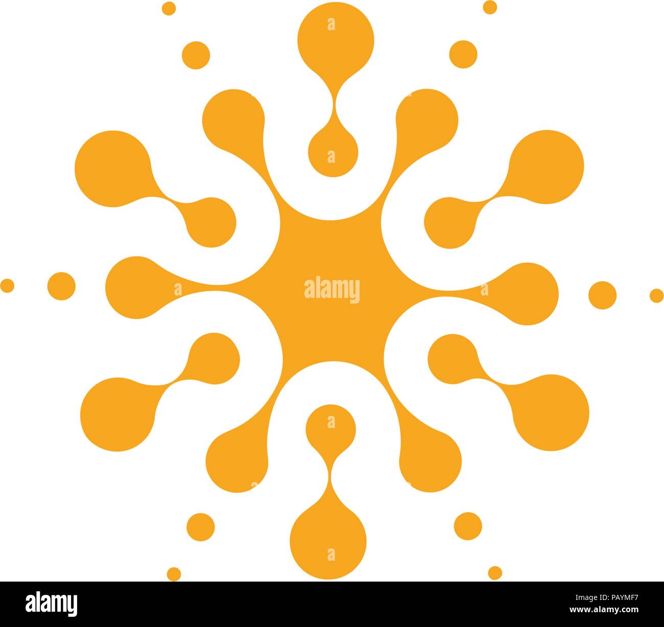 Orange abstrakt, runde Form aus Kreisen, universal logo Vorlage. Isolierte Symbol, Vector Illustration auf weißem Hintergrund. Stock Vektor