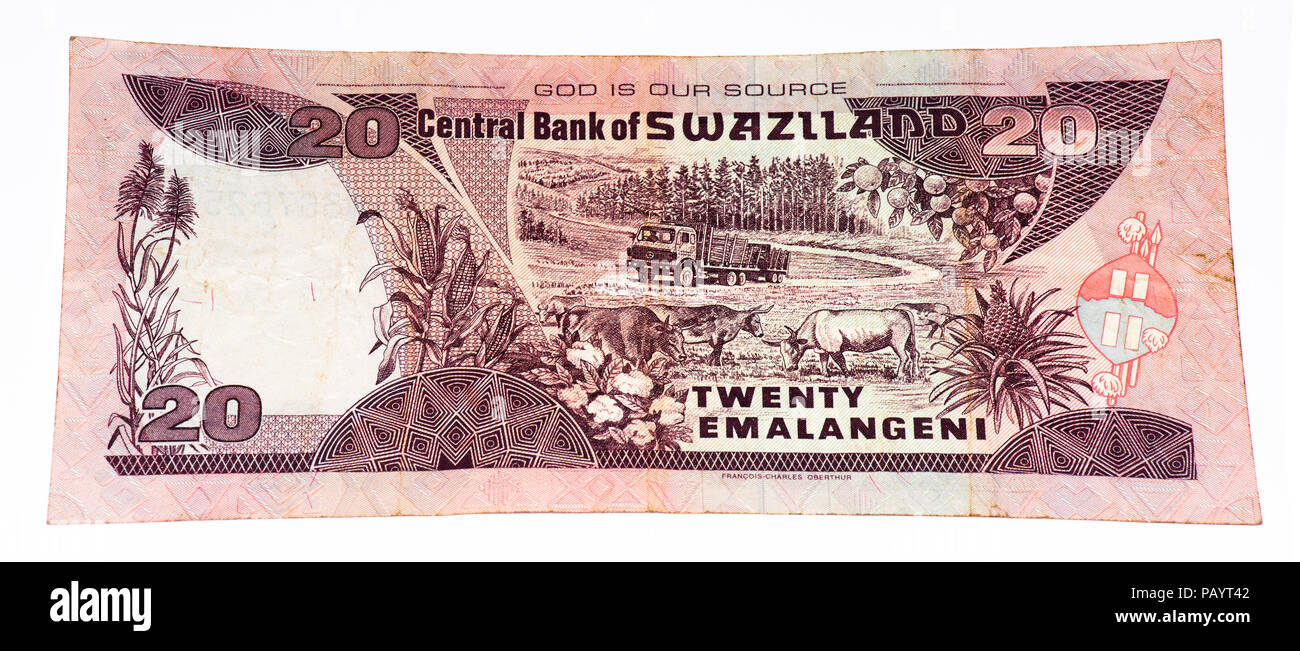 Swazi Emalangeni Bank Note Swazi Emalangeni Ist Die Wahrung Von Swasiland Stockfotografie Alamy