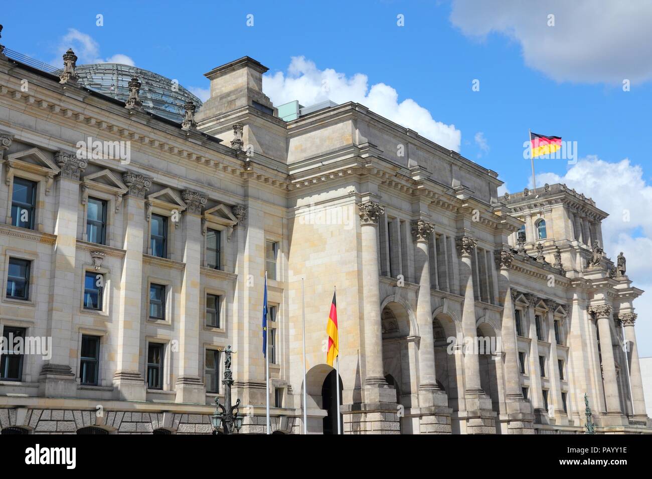 Reichstagsgebäude, deutsche Parlamentsgebäude. Berlin, Deutschland. Stockfoto