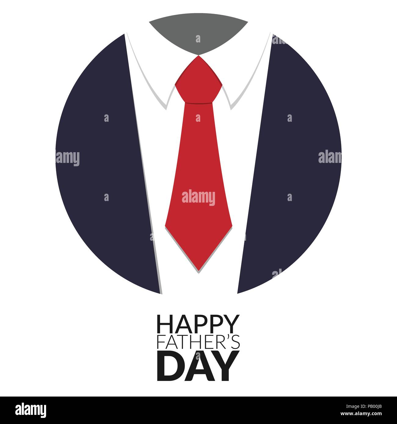 Happy Vatertag Grußkarte Design mit Anzug und Krawatte im Kreis. Vector Illustration. Stock Vektor