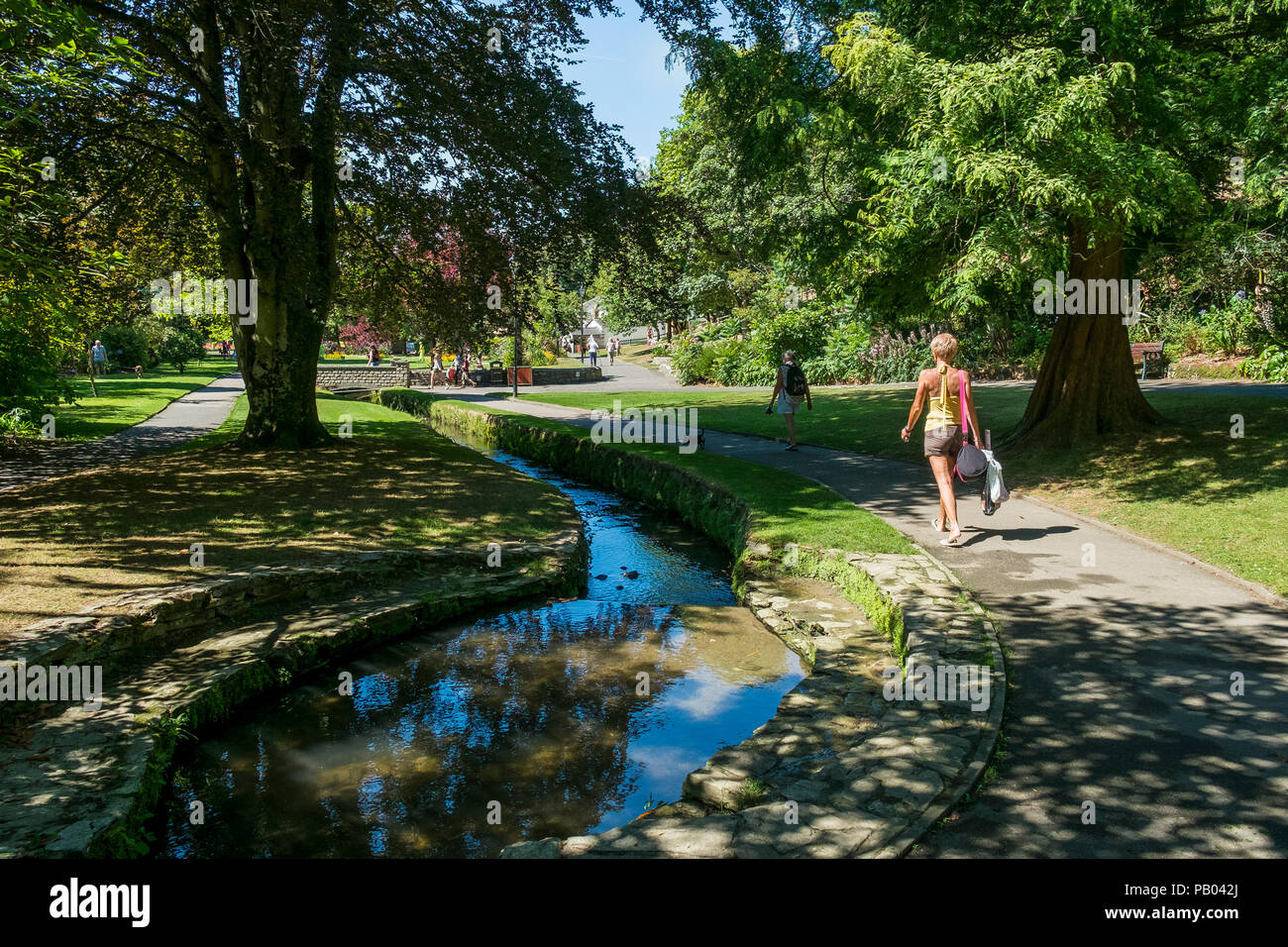 Die preisgekrönte Trenance Park in Newquay in Cornwall. Stockfoto