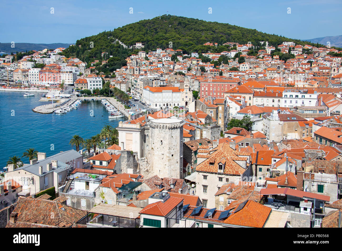Venezianischen Turm oder Mletačka Kula, Altstadt, Split, Kroatien Stockfoto