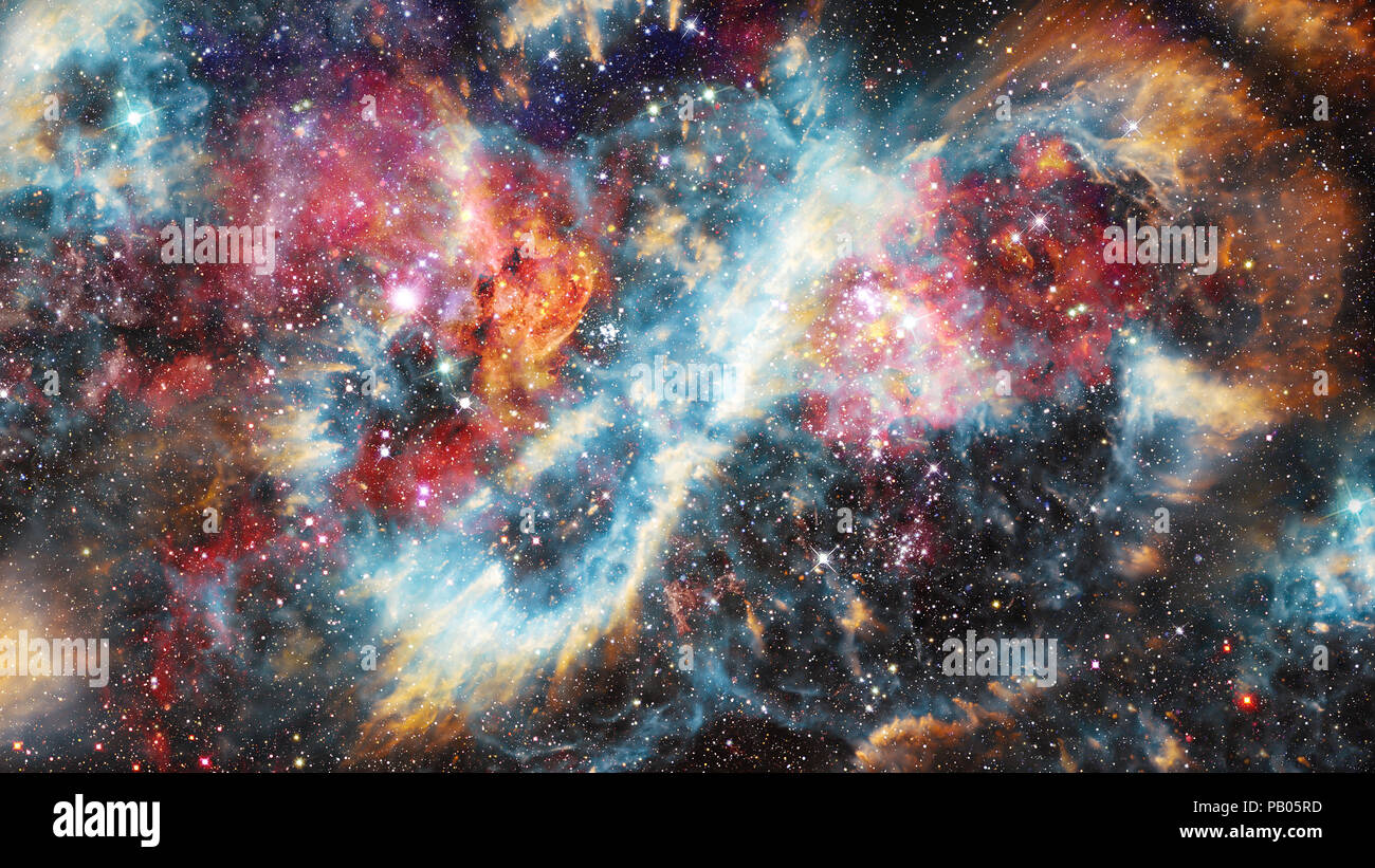 Riesige leuchtende Nebel. Raum Hintergrund mit roten Nebel und Sterne. Elemente dieses Bild von der NASA eingerichtet. Stockfoto