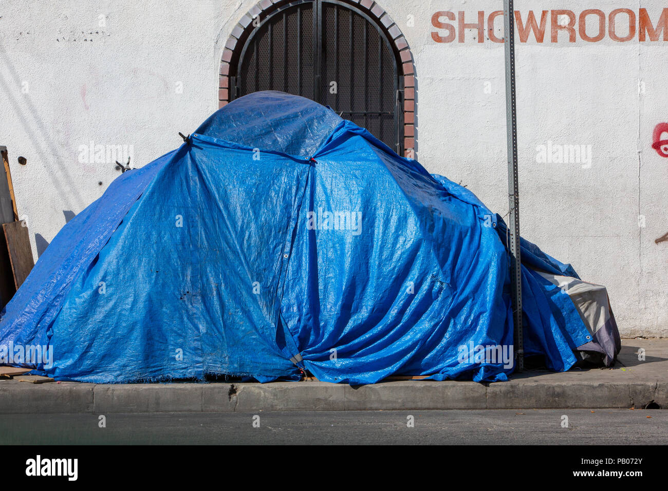 Los Angeles erschwingliches Gehäuse Krise zügellos Obdachlosigkeit in und um die Stadt erstellt hat Stockfoto