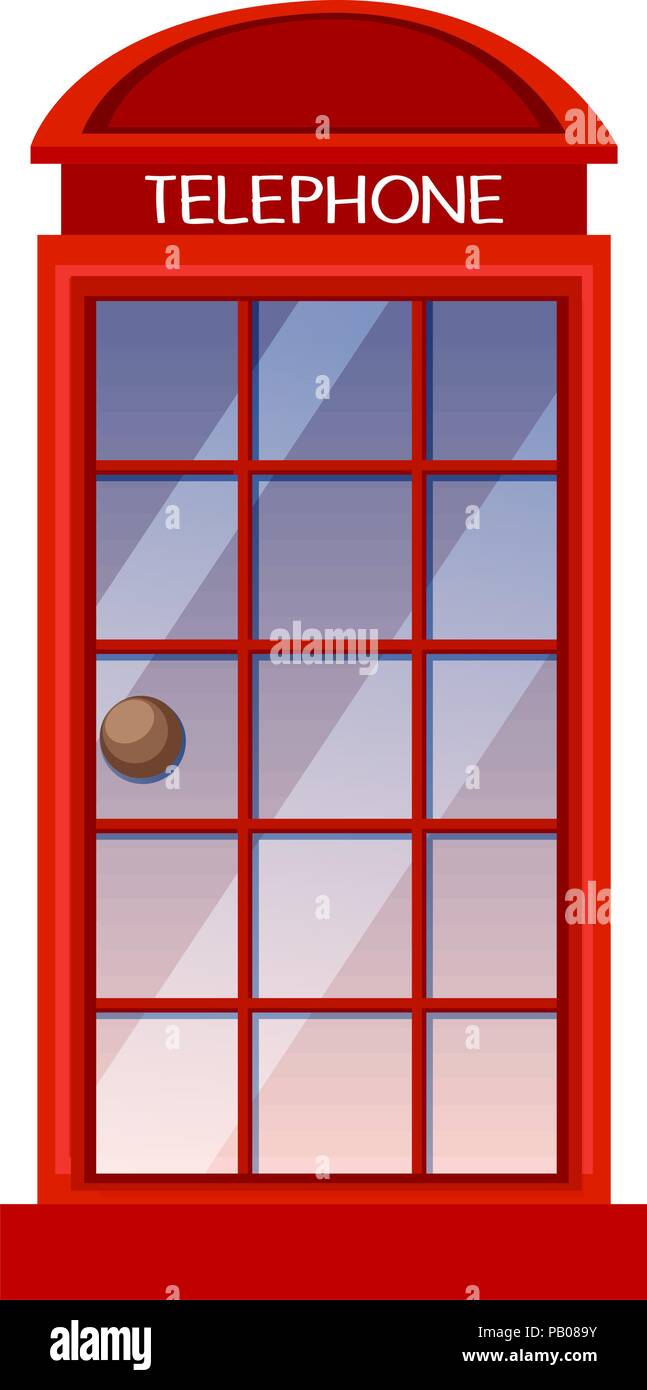 Klassische britische rote Telefonzelle Abbildung Stock Vektor