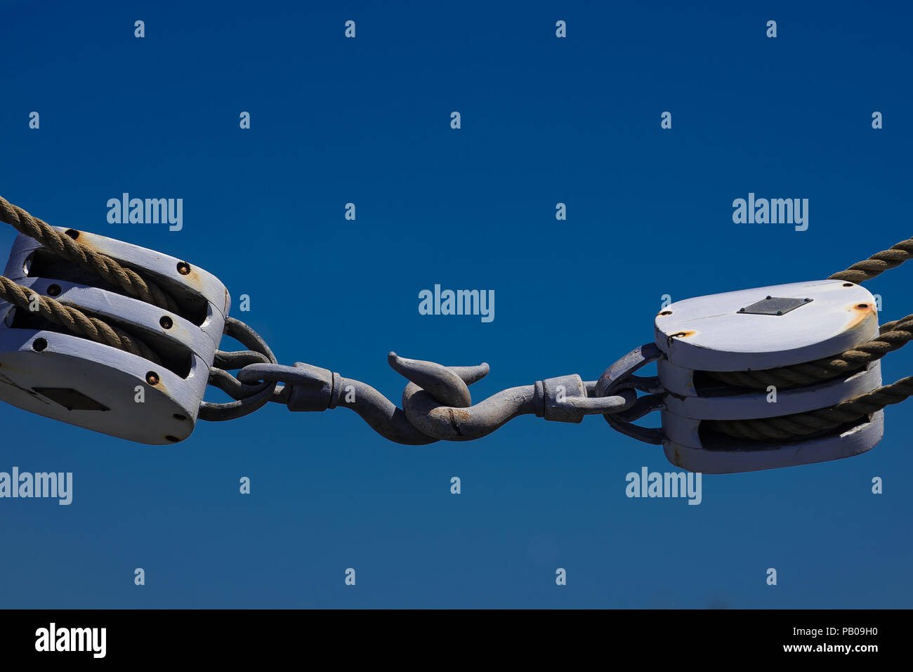 Die beiden Riemenscheibe zusammen angespannt Stockfoto