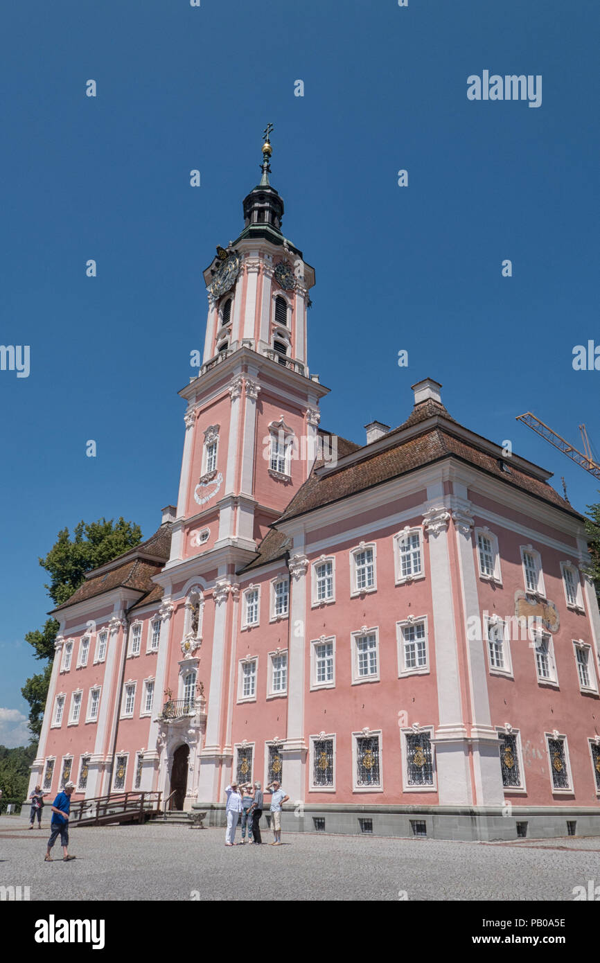 Berühmten barocken Klosterkirche Birnau am Boden See in Deutschland Stockfoto