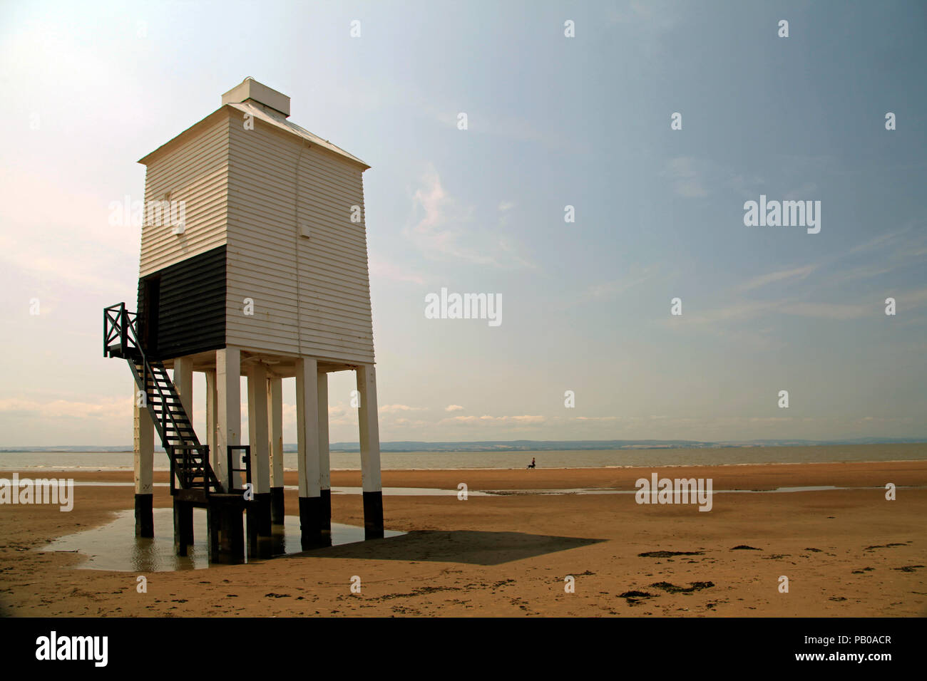 Burnham on Sea niedrige Leuchtturm Stockfoto