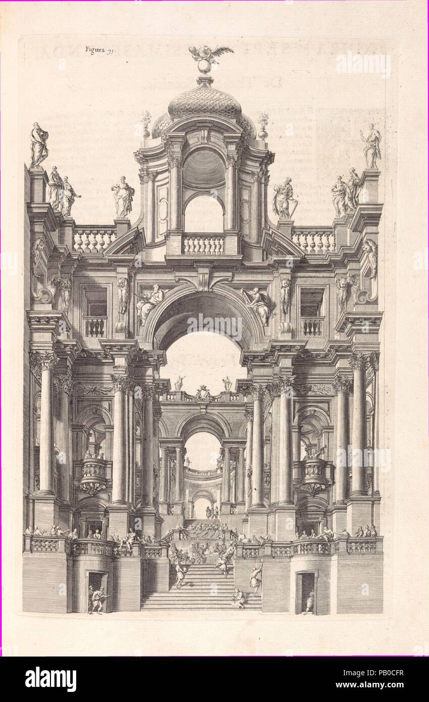 Strukturelle Perspektive pictorum et architectorum. Thema: Geschrieben von Andrea Pozzo (Italienisch, Trient 1642-1709 Wien). Dedicatee: Eingeweiht Leopold I., Kaiser des Heiligen Römischen Reiches (Österreichische, 1640-1705). Abmessungen: Insgesamt: 16 3/4 x 11 3/8 x 1 5/8 in. (42,5 x 28,9 x 4,2 cm). Engraver: Frontispiz graviert von Vincenzo Mariotti (Italienisch), gestochen von Benoit Thiboust (Französisch,??); 1660-1719 Faltblatt Abbildung Gravur von Arnold Van Westerhout (Flandern, Antwerpen 1651-1725 Rom); ausklappbare Abbildung Gravur von Giovanni Girolamo Frezza (Italienisch, 1659-1741). Erschienen in: Rom. Herausgeber: von joannis Jacobi Komarek veröffentlicht. Da Stockfoto