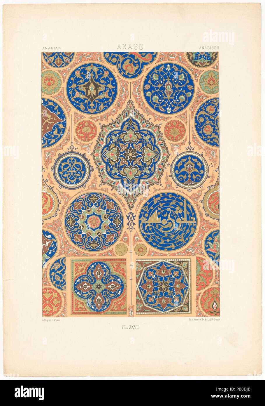 L'Ornement Polychrome. Artist: Albert-Charles - Auguste Racinet (Französisch, 1825-1893). Datum: 1869. Museum: Metropolitan Museum of Art, New York, USA. Stockfoto