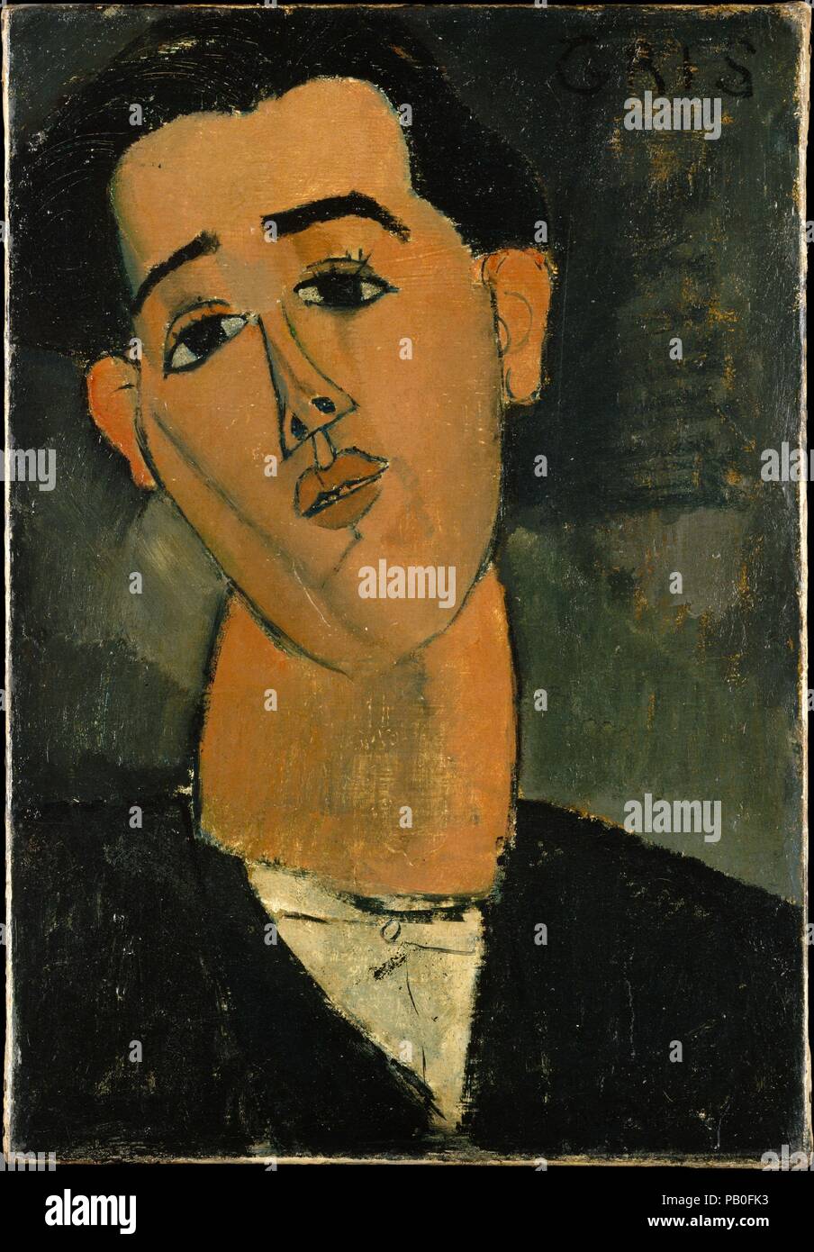 Juan Gris (1887-1927). Künstler: Amedeo Modigliani (Italienisch, Livorno 1884-1920 Paris). Abmessungen: 21 5/8 x 15 in. (54,9 x 38,1 cm). Datum: 1915. Museum: Metropolitan Museum of Art, New York, USA. Stockfoto