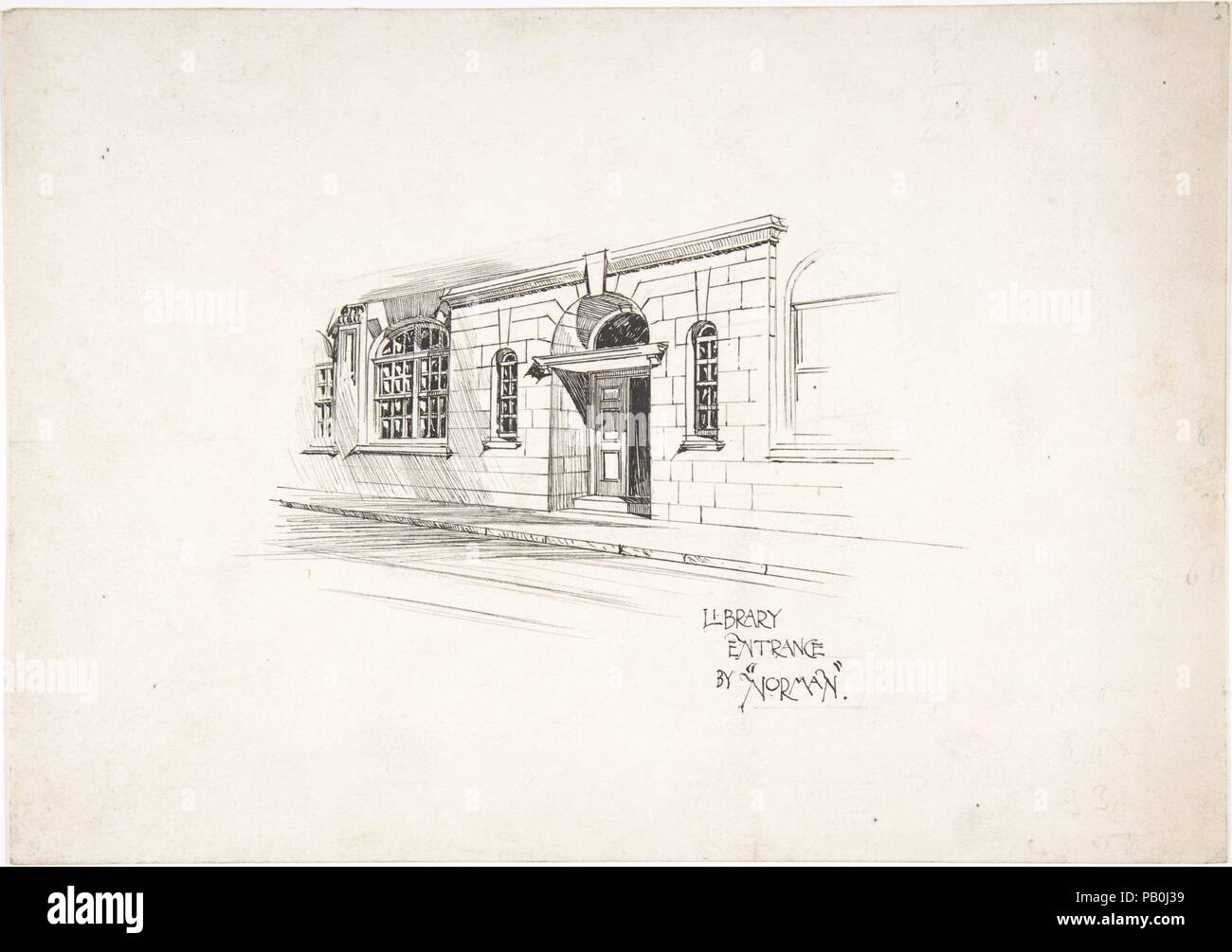 Skizze für ein architektonisches Magazin. Artist: Anonyme, Britischen, späten 19. bis frühen 20. Jahrhundert. Maße: Blatt: 10 x 7 in. (25,4 x 17,8 cm). Datum: Ca. 1900. Museum: Metropolitan Museum of Art, New York, USA. Stockfoto