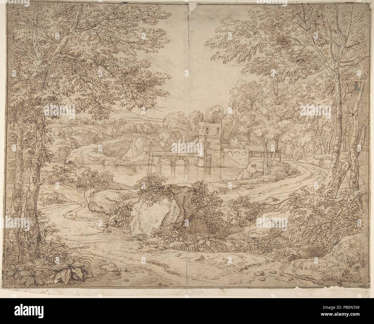 Landschaft. Artist: Stil von James Adam (Britisch, Edinburgh, Schottland 1732-1794 London). Datum: 1745-1800. Museum: Metropolitan Museum of Art, New York, USA. Stockfoto
