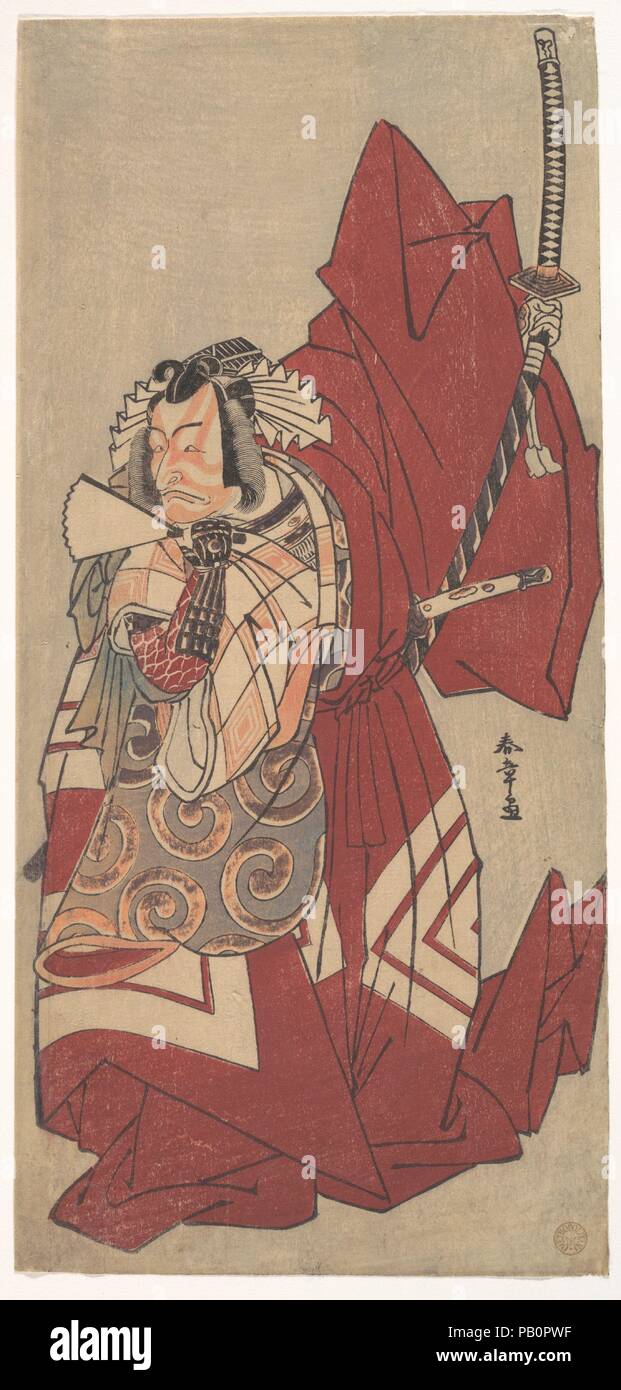 Kabuki Schauspieler Ichikawa Danjuro V in einem Shibaraku (Stop!) Rolle als Hannya keine Goro. Artist: Shunsho Katsukawa (Japanisch, 1726-1792). Kultur: Japan. Abmessungen: Hosoban 12 9/16 x 5 7/8 in. (31,9 x 14,9 cm). Datum: 11. Monat 1776. Museum: Metropolitan Museum of Art, New York, USA. Stockfoto