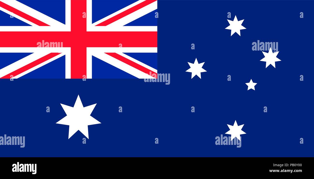 Flagge Australien. Symbol der Tag der Unabhängigkeit, Souvenir Fußball-Spiel, Sprache, Symbol. Stock Vektor