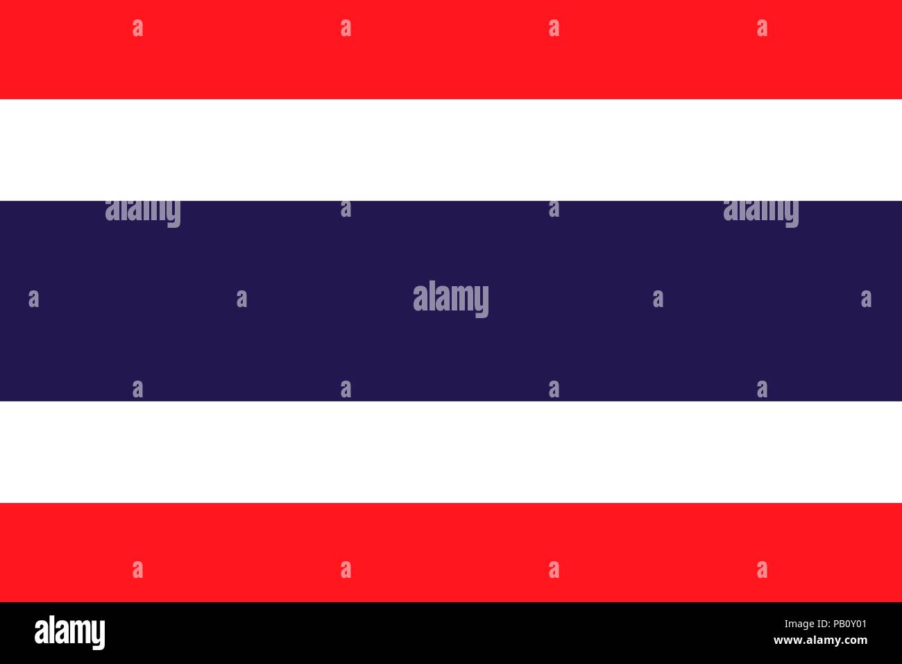 Flagge von Thailand. Symbol der Tag der Unabhängigkeit, Souvenir Fußball-Spiel, Sprache, Symbol. Stock Vektor