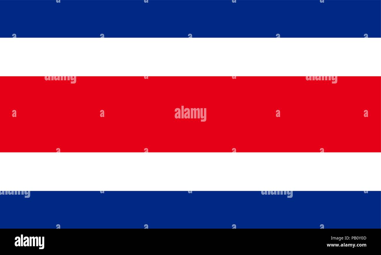 Flagge von Costa Rica. Symbol der Tag der Unabhängigkeit, Souvenir Fußball-Spiel, Sprache, Symbol. Stock Vektor