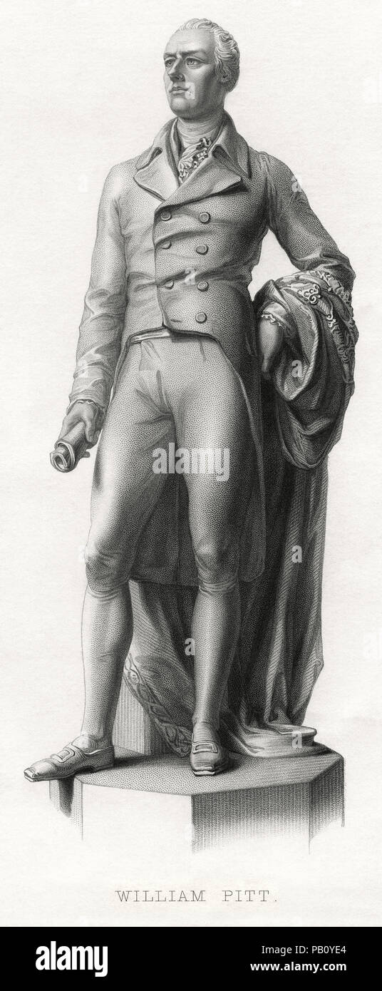 William Pitt der Jüngere (1759-1806), britischer Staatsmann und jüngsten Premierminister, Gravur Stockfoto