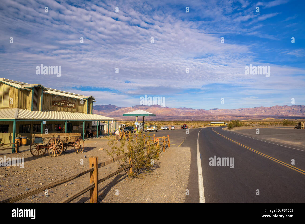 Stovepipe Wells - Station im nördlichen Teil des Death Valley Stockfoto
