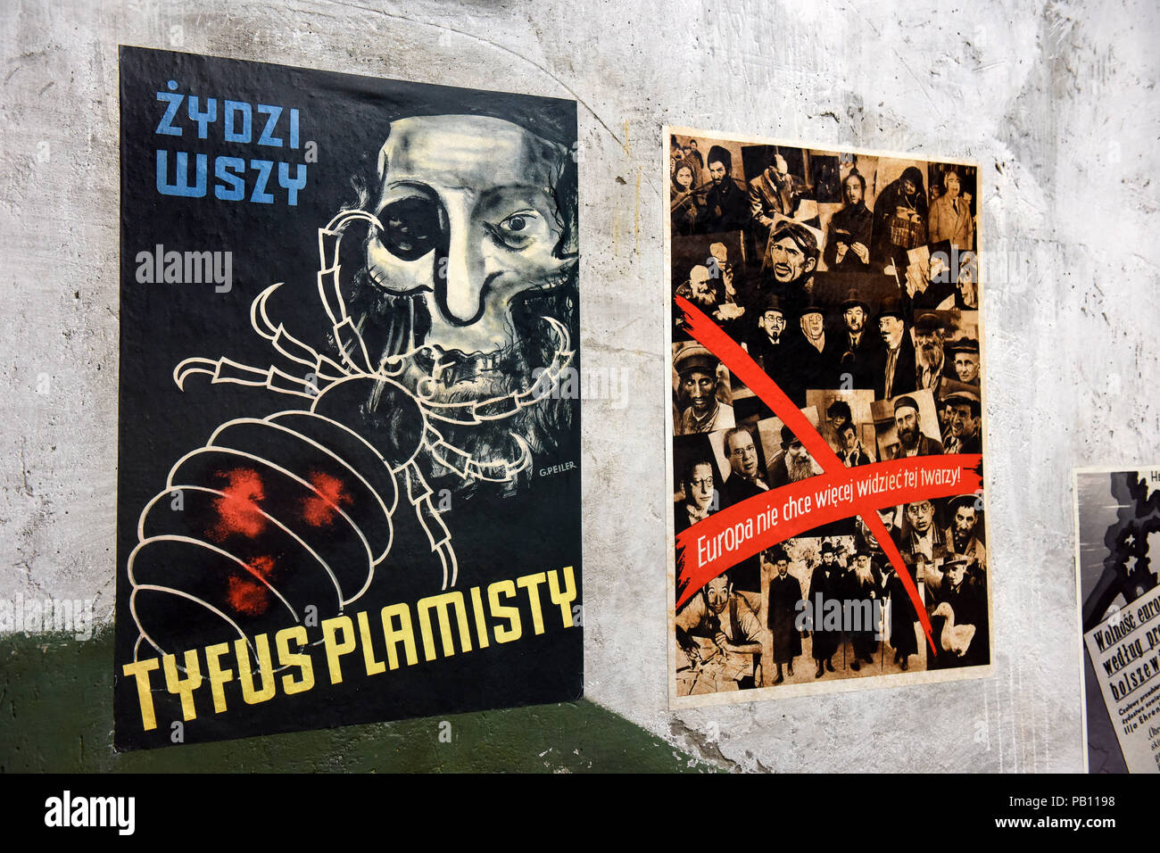 Deutsche NS-Antisemitismus Plakat Propaganda in Polen während des Zweiten Weltkriegs verwendet Stockfoto