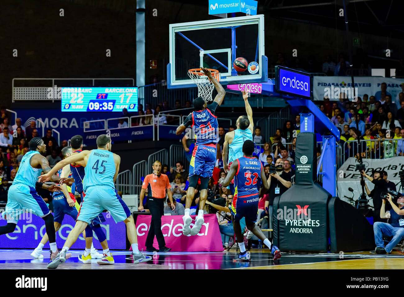 Andorra la Vella, Andorra. 20 de Enero de 2018. Liga Endesa ACB. En el Partido entre Morabanc Andorra BC vs FC Barcelona Lassa de La Liga Endesa ACB Stockfoto