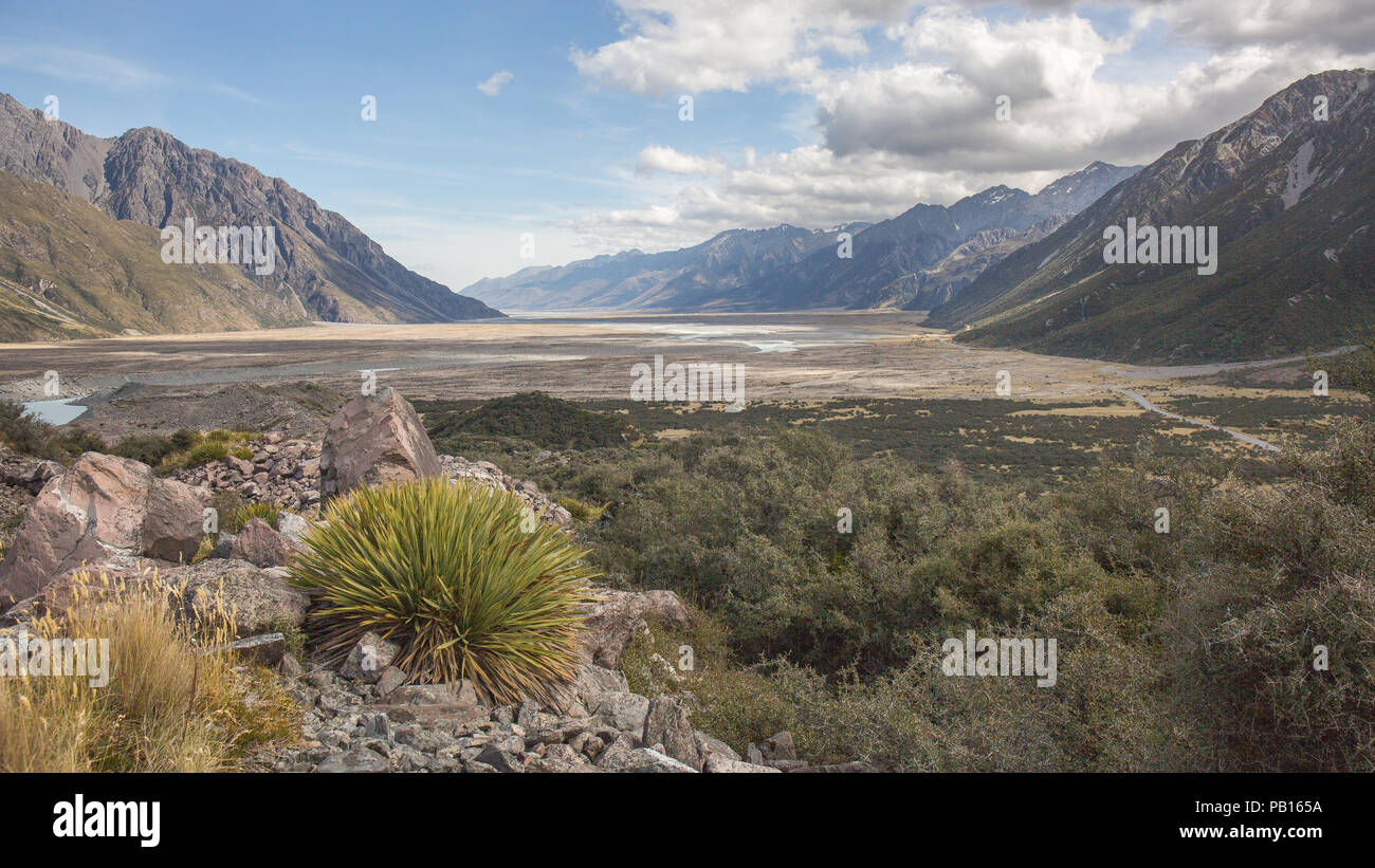 Tasman Valley, Neuseeland Stockfoto